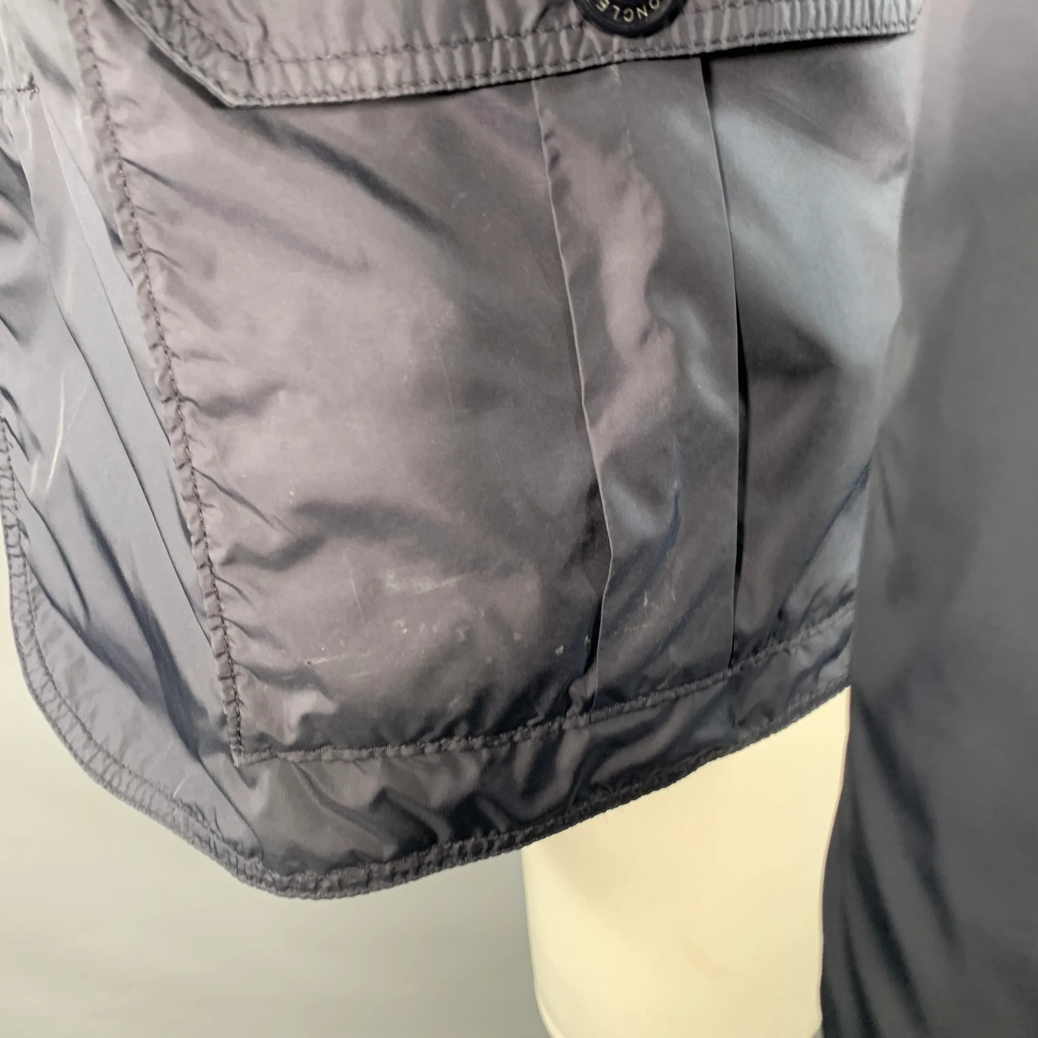 MONCLER Size M Navy Nylon Zip Buttons Windbreaker Jacket - Image 7