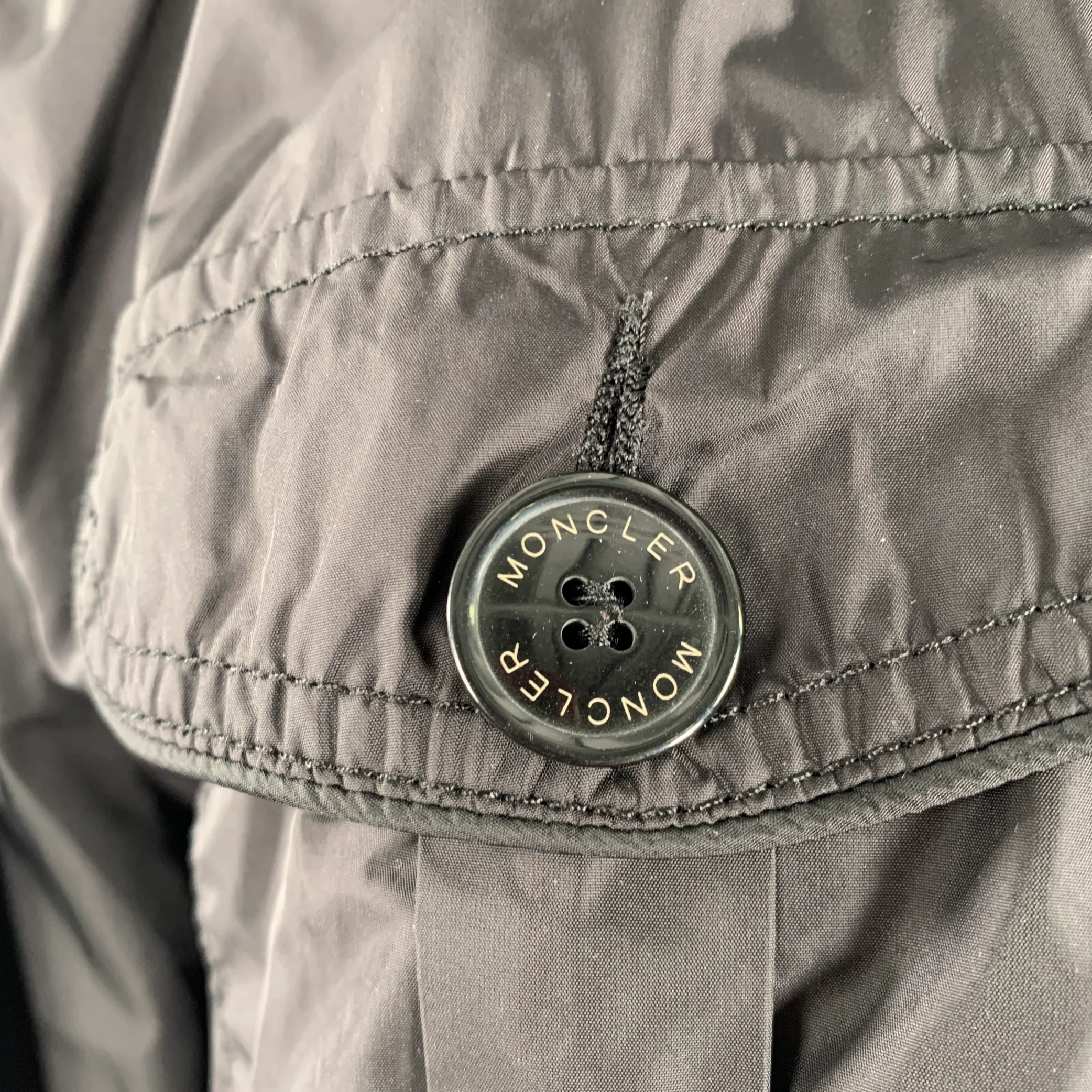 MONCLER Size XXXL Black White Polyamide Jacket - Image 2