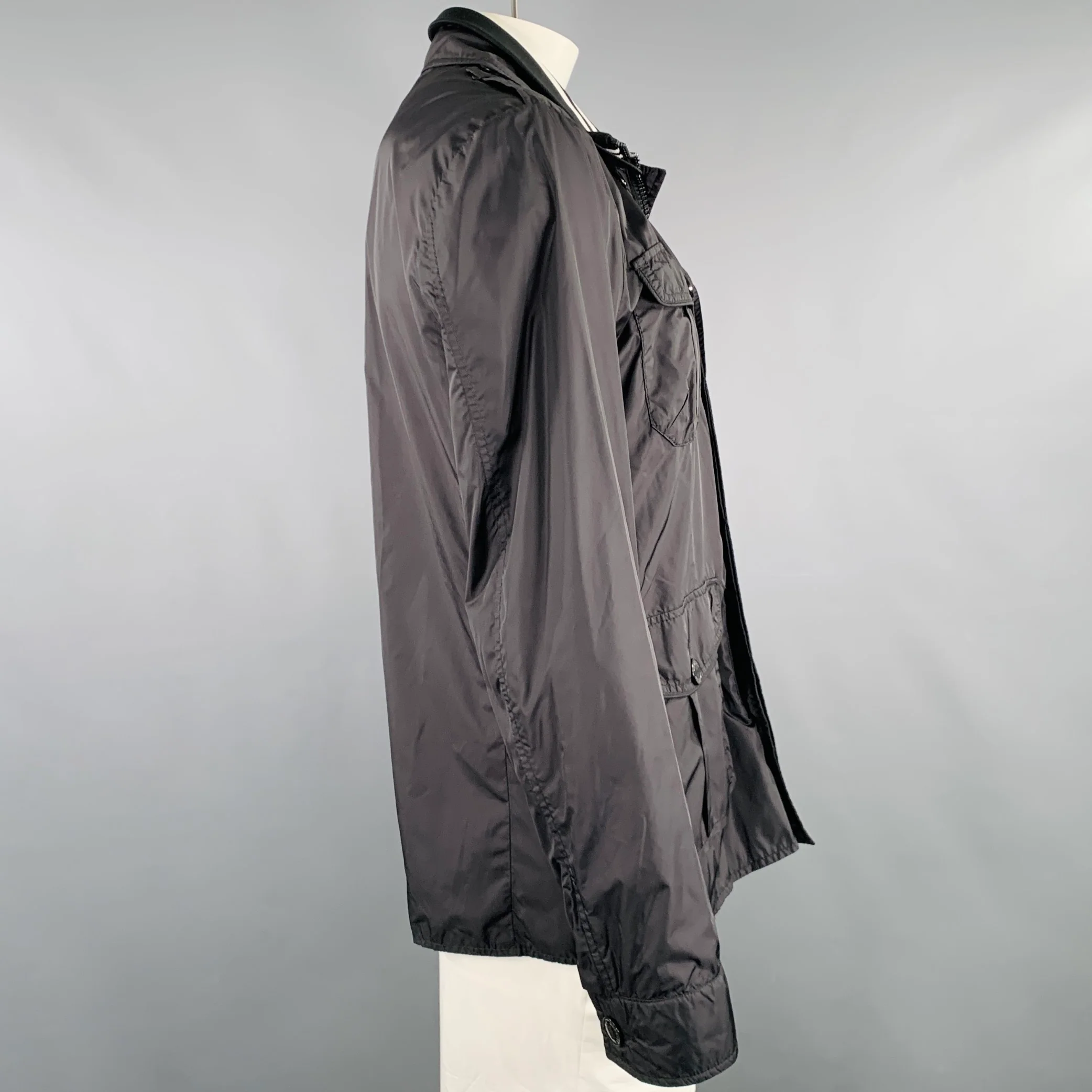 MONCLER Size XXXL Black White Polyamide Jacket - Image 3