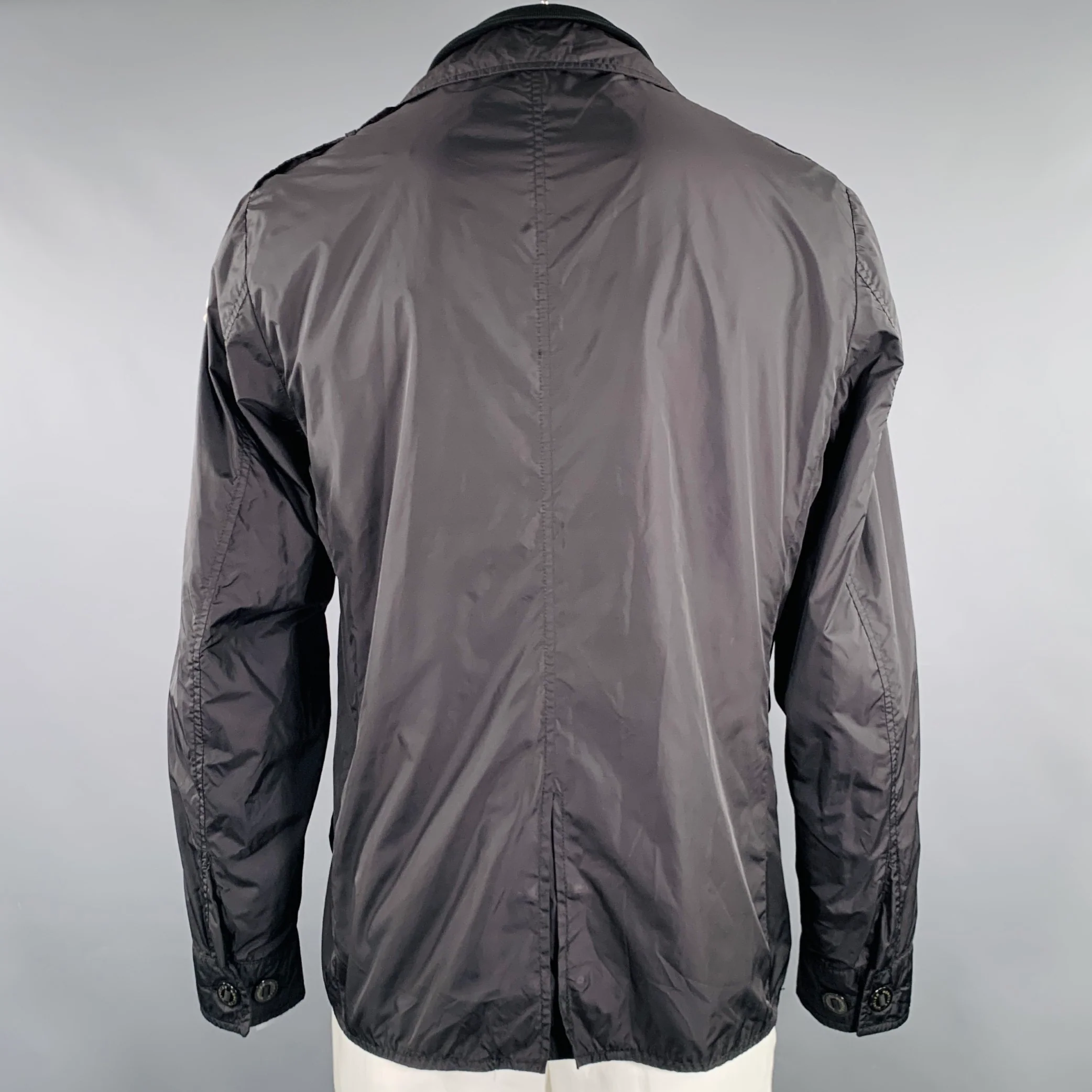 MONCLER Size XXXL Black White Polyamide Jacket - Image 4