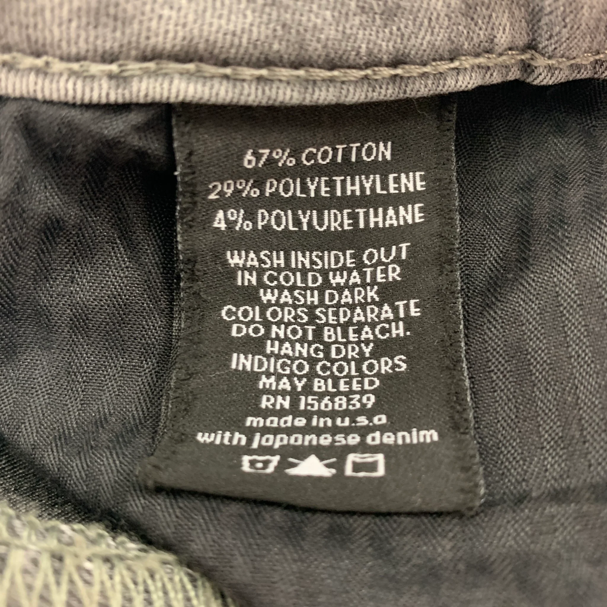 MONFRERE Size 32 Grey Washed Cotton Blend Brando Jeans - Image 4