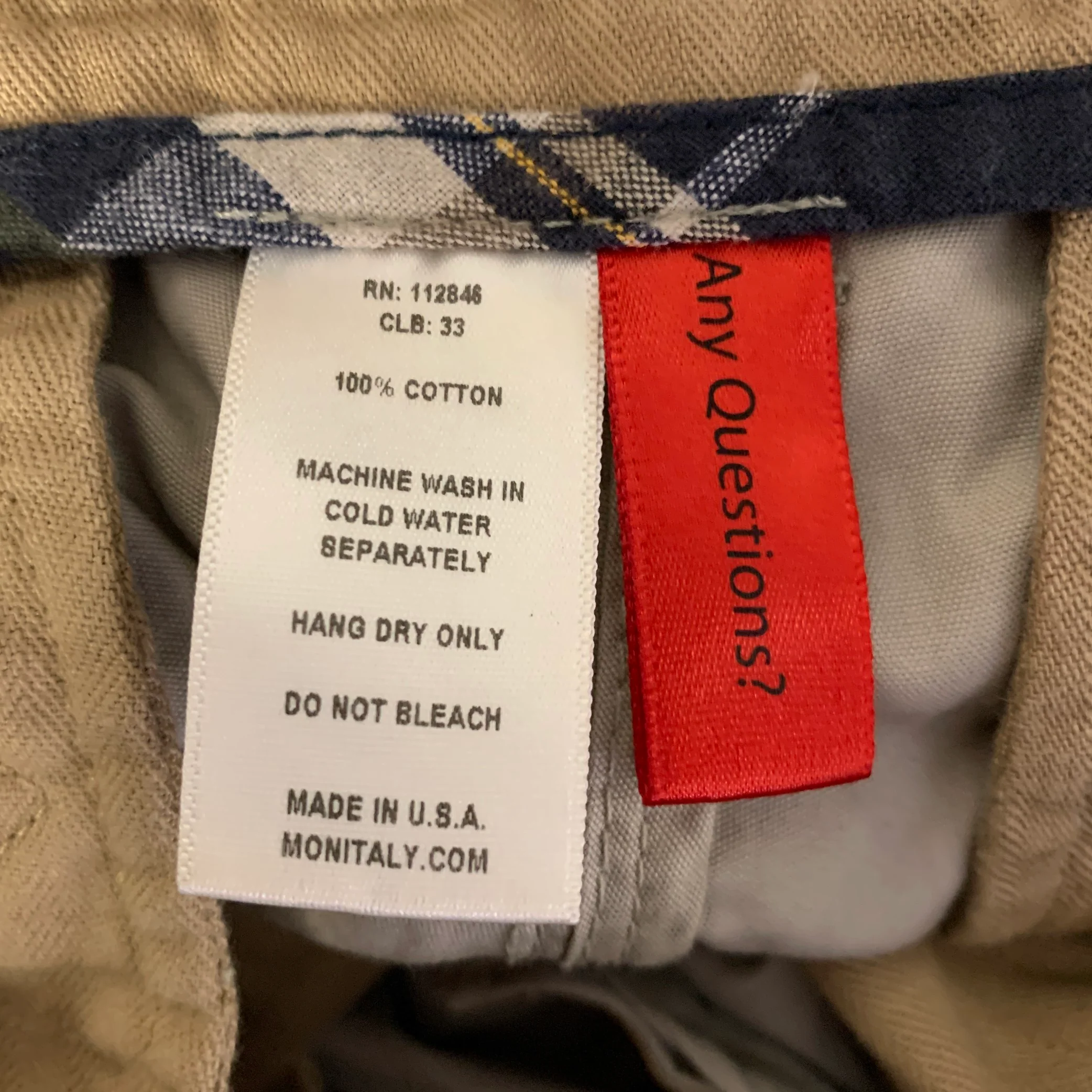MONITALY Size 34 Khaki Cotton Casual Pants - Image 5