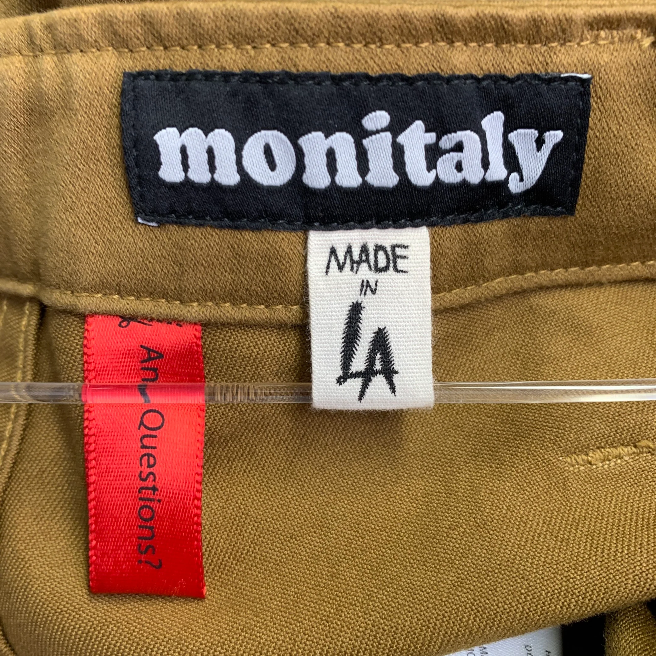 MONITALY Size 34 Tan Cotton Sateen Straight Casual Pants - Image 5