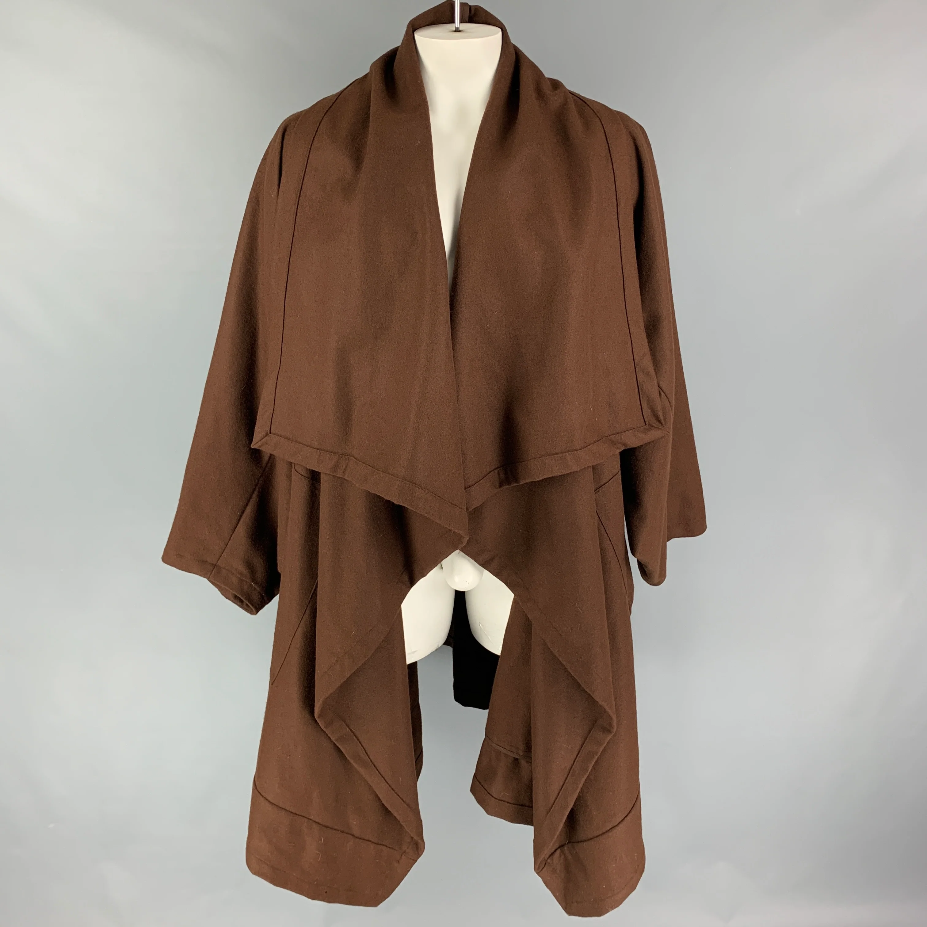 MONITALY Size M/L Voguar Brown Wool Nylon Oversized Coat