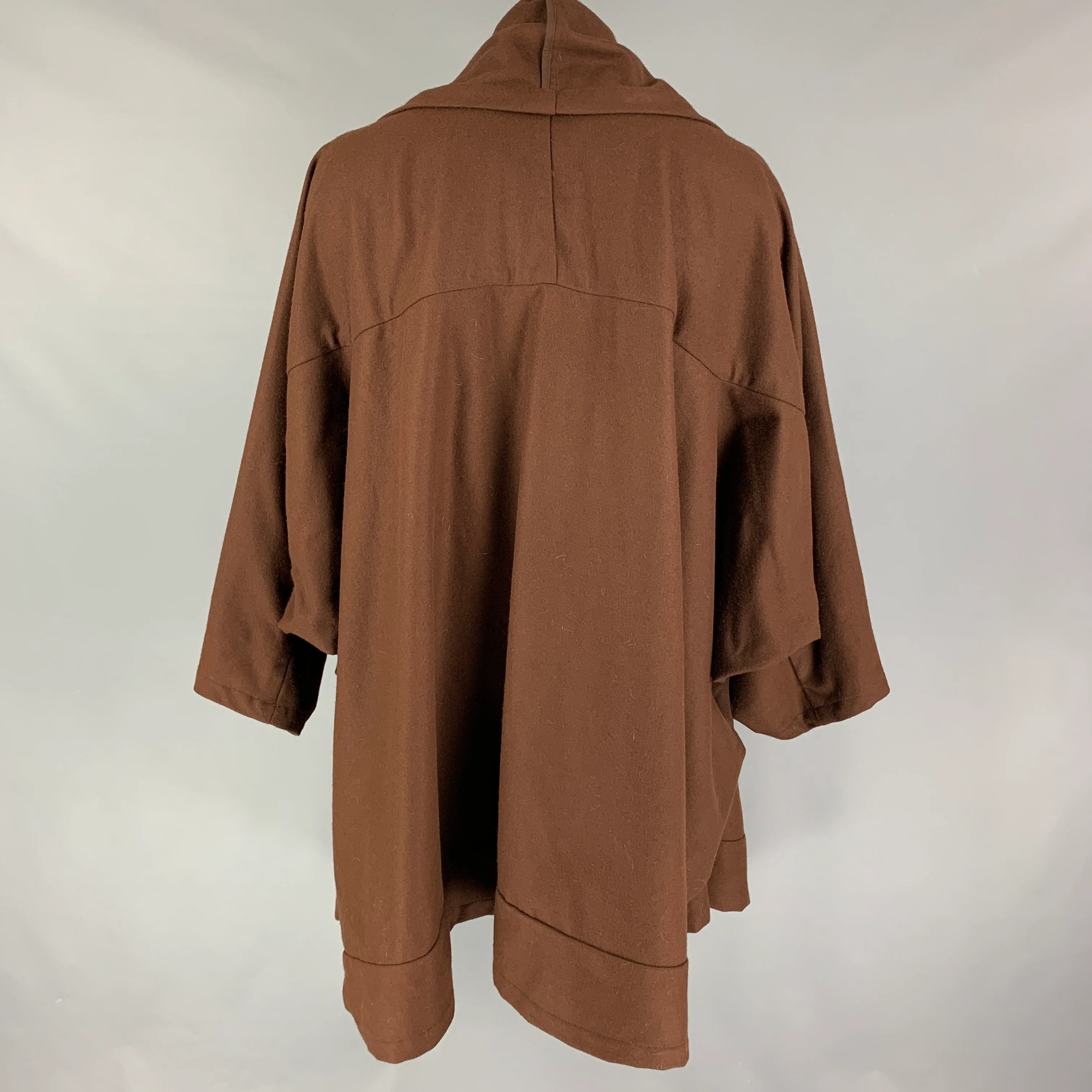MONITALY Size M/L Voguar Brown Wool Nylon Oversized Coat - Image 3