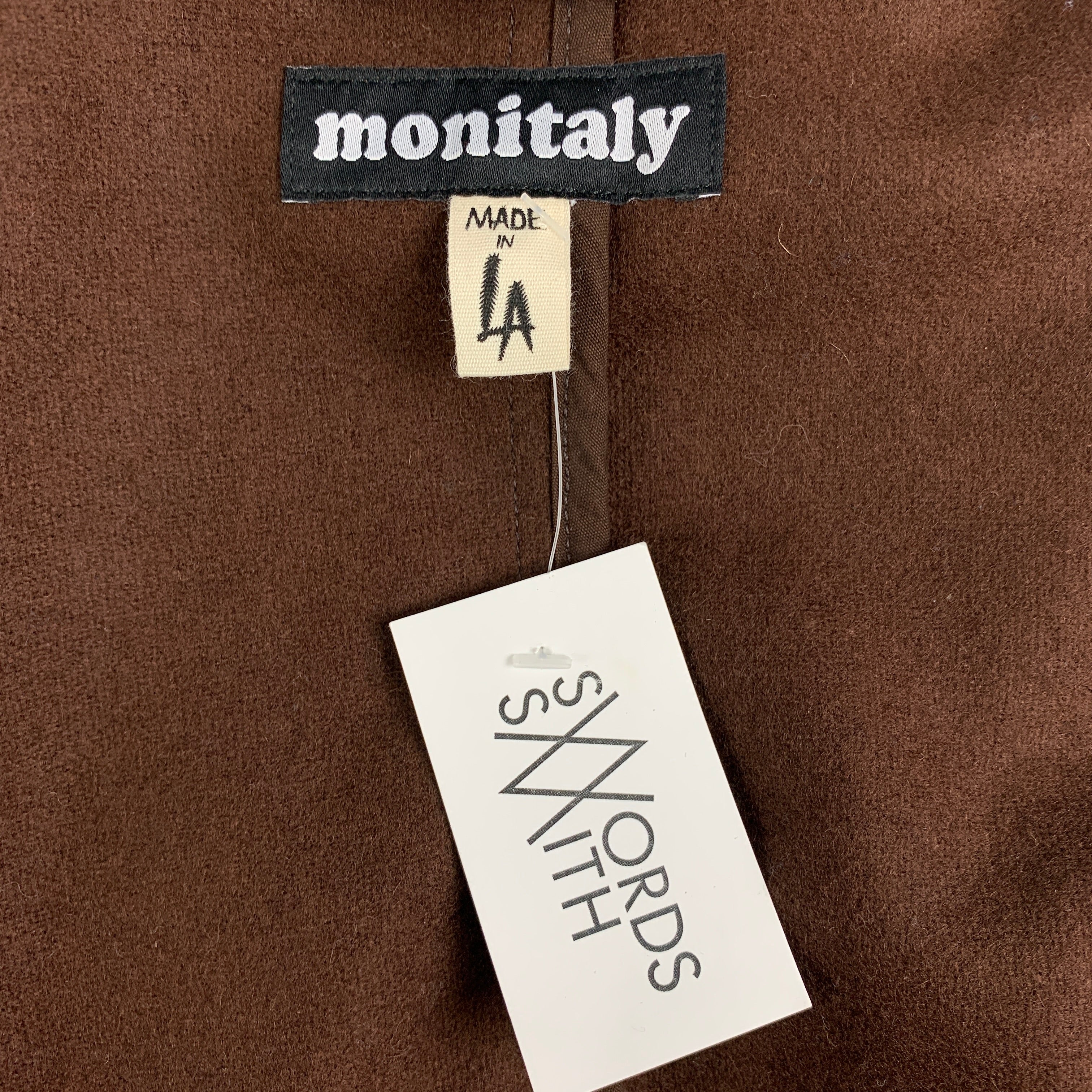 MONITALY Size M/L Voguar Brown Wool Nylon Oversized Coat - Image 5