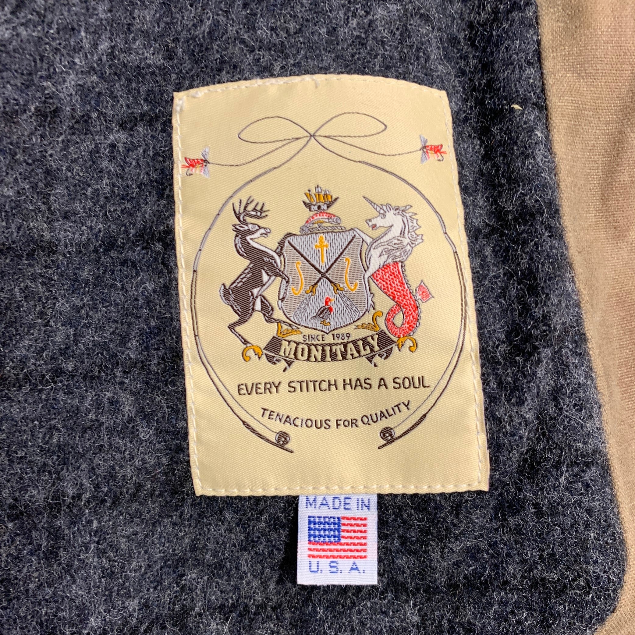 MONITALY Size XL Mountain Parka Tan Taupe Coated Canvas Utility Coat - Image 6