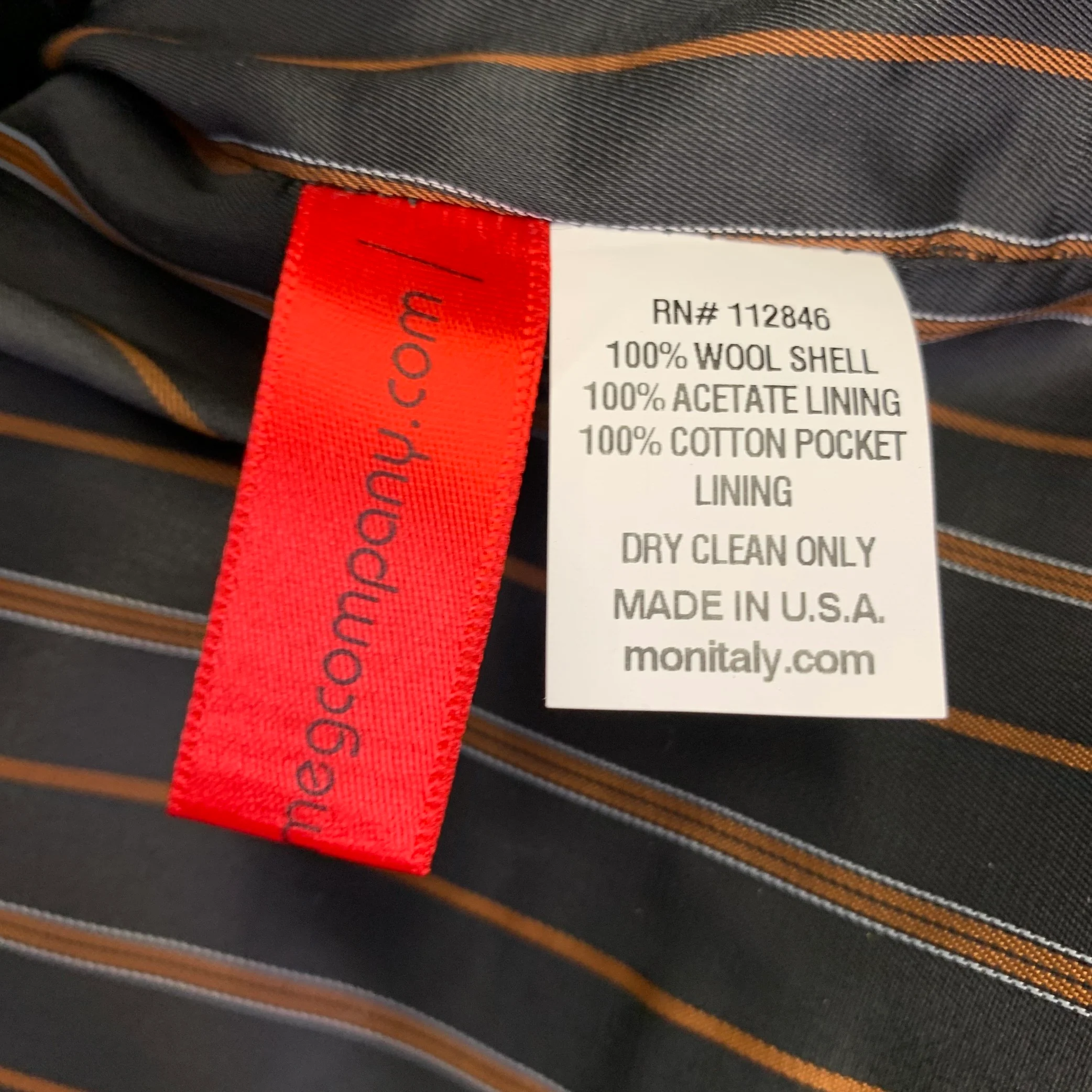 MONITALY Size XXL Grey Black Stripe Virgin Wool Notch Lapel Vest - Image 7