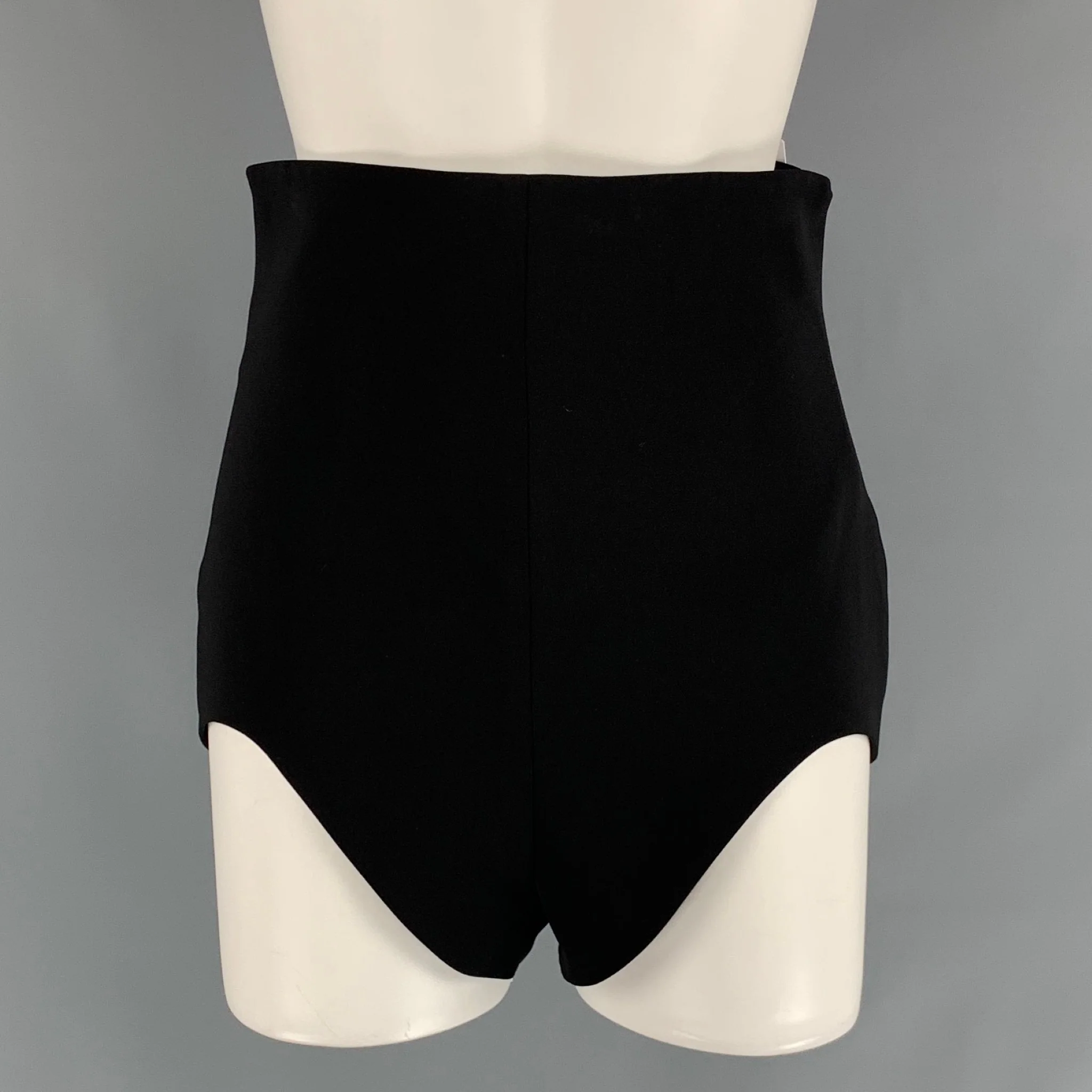 MONOT Size 2 Black Triacetate Blend High Waisted Shorts