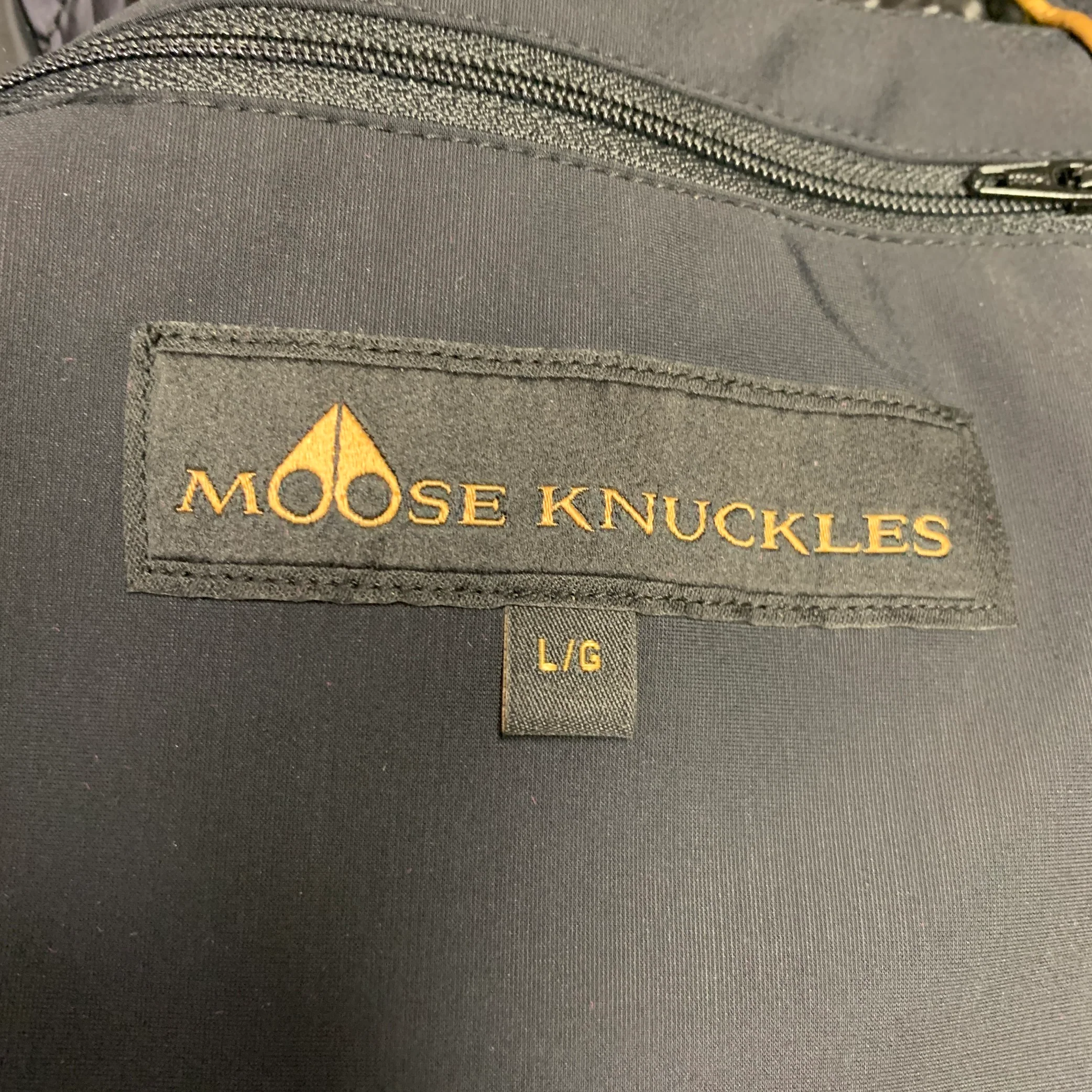 MOOSE KNUCKLES Size L Saglek Black Gold Faux Shearling Zip Up Coat - Image 6