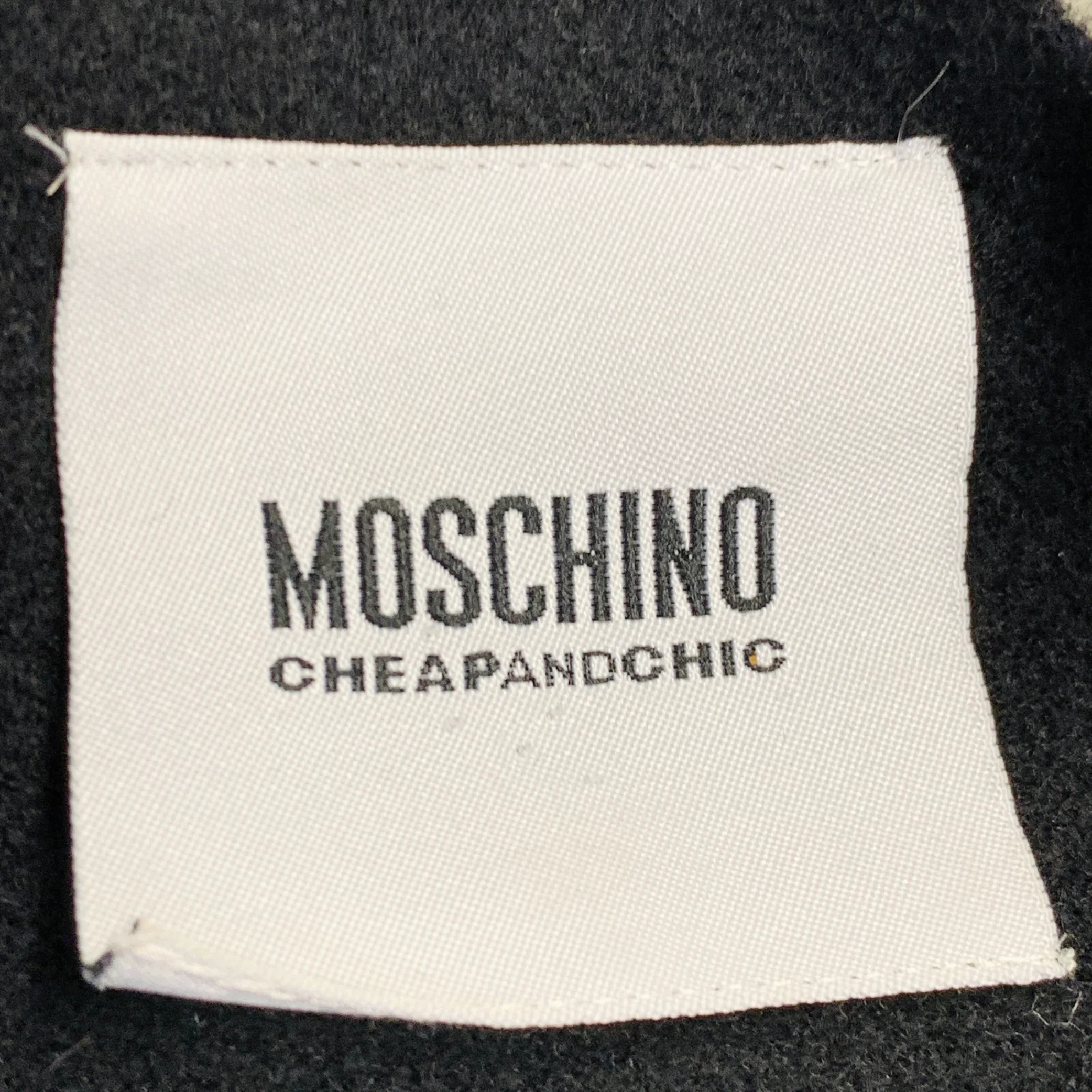 MOSCHINO COUTURE Size 10 Black Wool Blend Ribbon Snaps Jacket Blazer - Image 6
