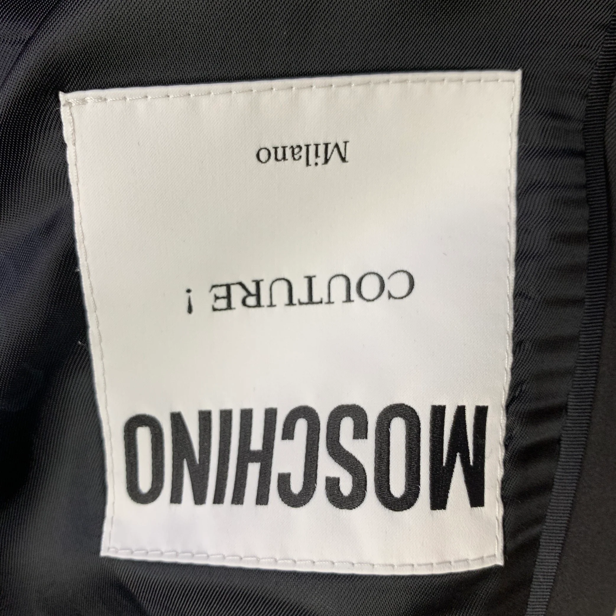MOSCHINO COUTURE Size 40 Black Wool Blend Single Button Notch Lapel Sport Coat - Image 7