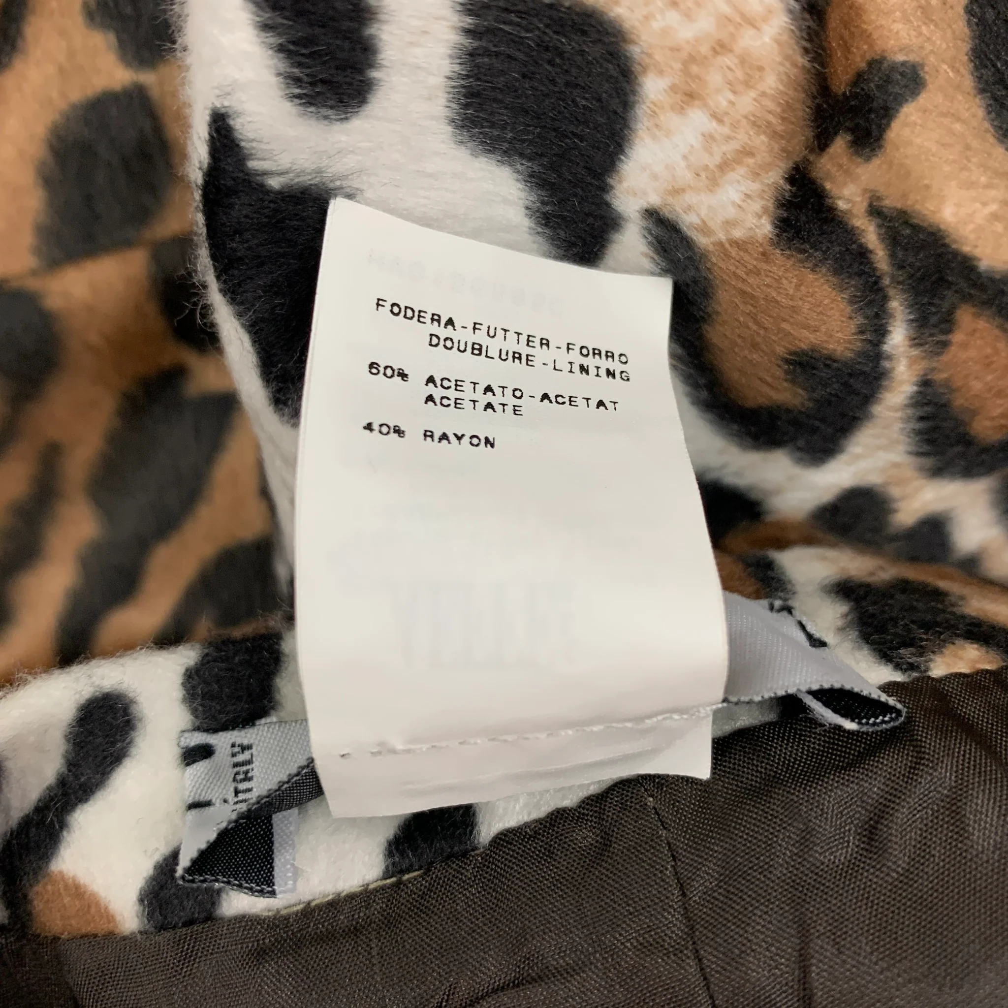 MOSCHINO Size 10 Beige Brown Faux Fur Animal Print Pencil Knee Length Skirt - Image 5