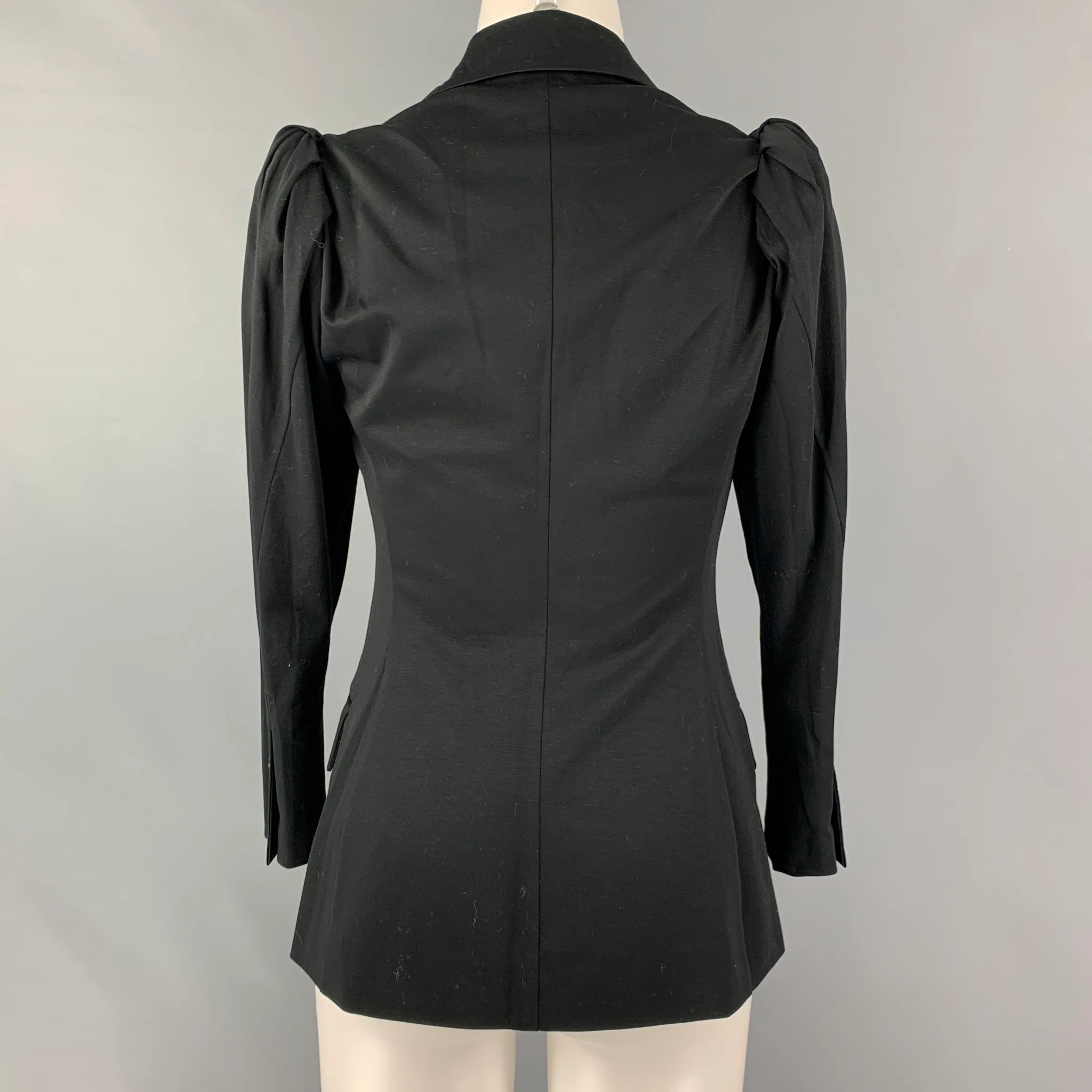 MOSCHINO Size 8 Black Cotton & Polyester Jacket - Image 3