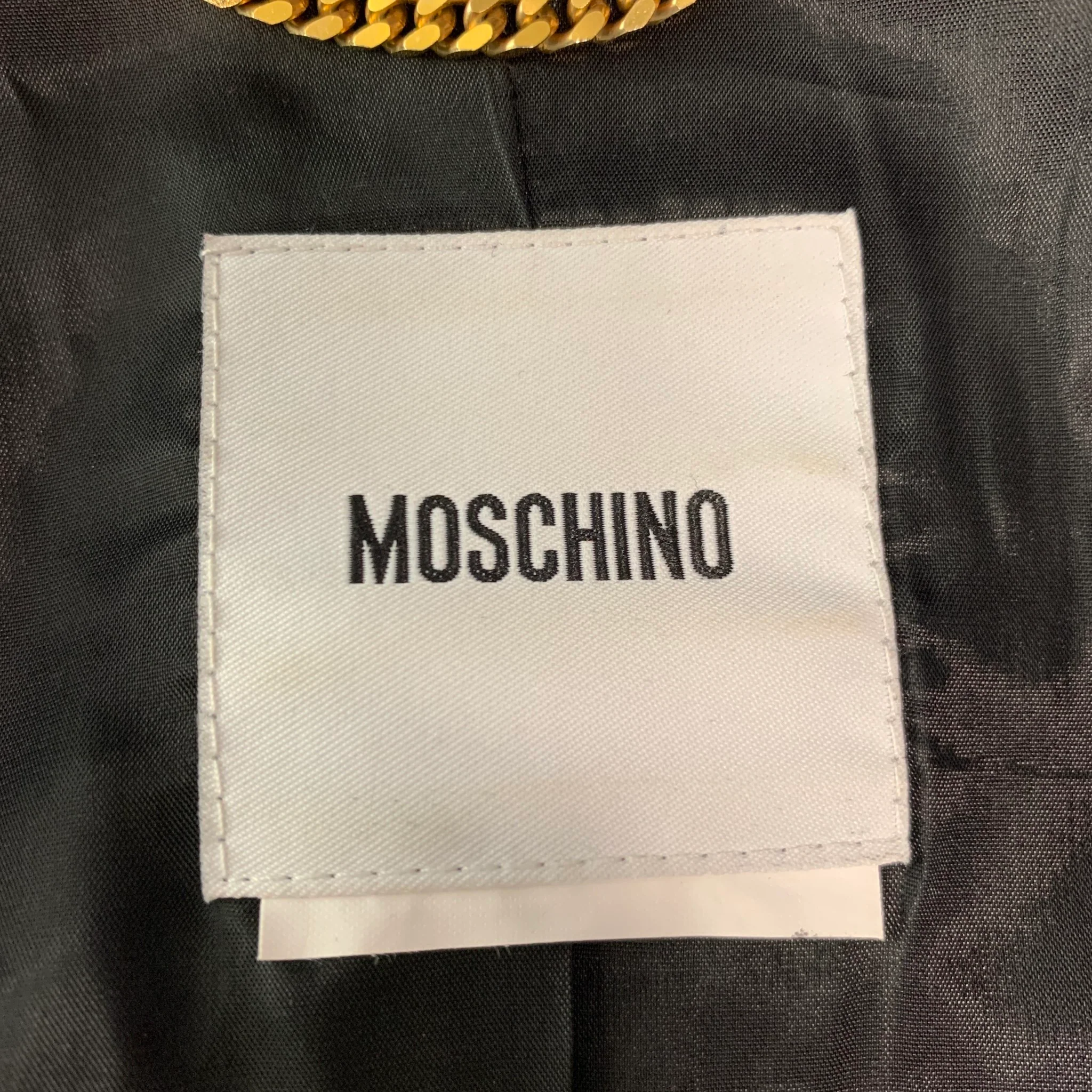 MOSCHINO Size 8 Black Cotton & Polyester Jacket - Image 4