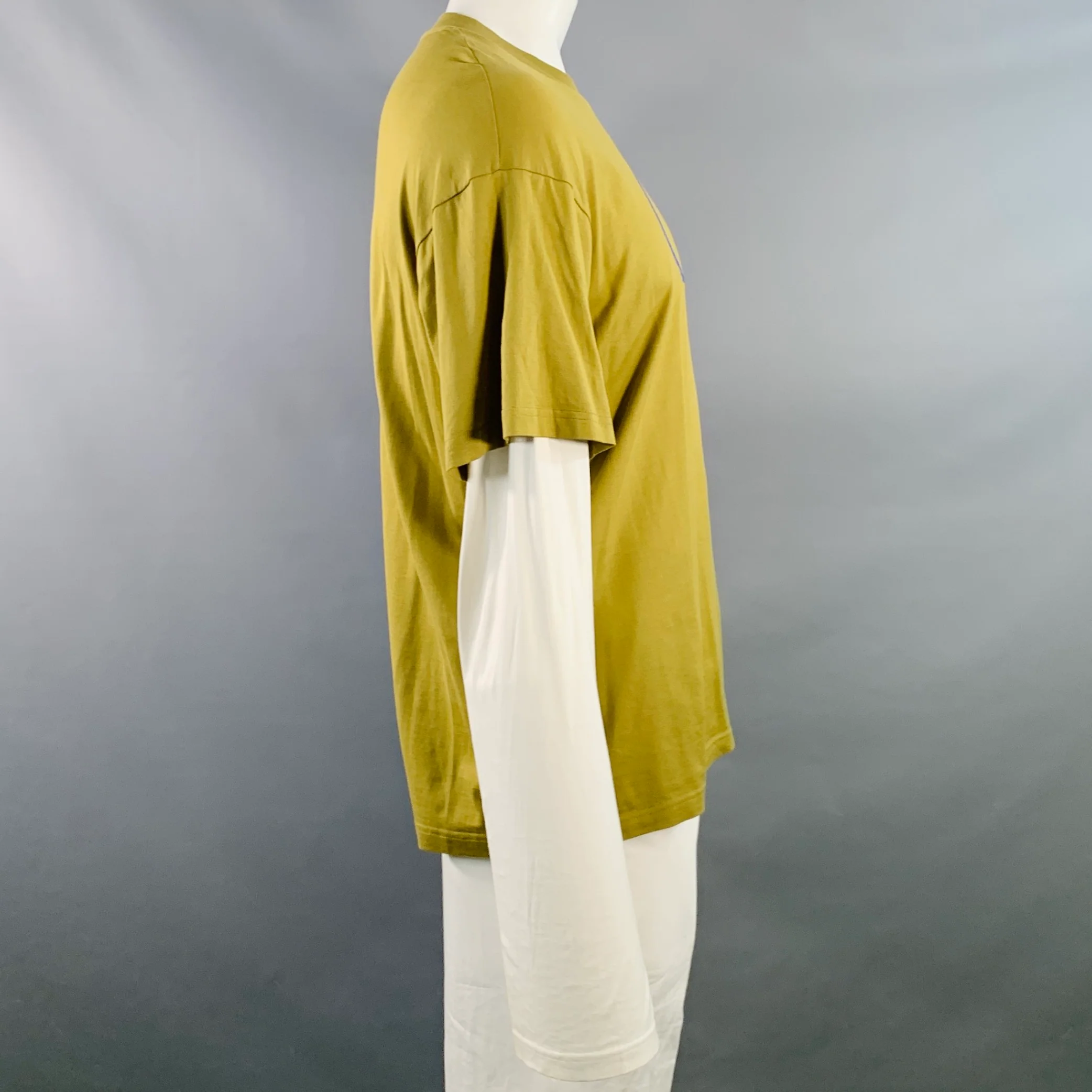 MOWALOLA Size XL White Olive Cotton Layered Pullover - Image 3