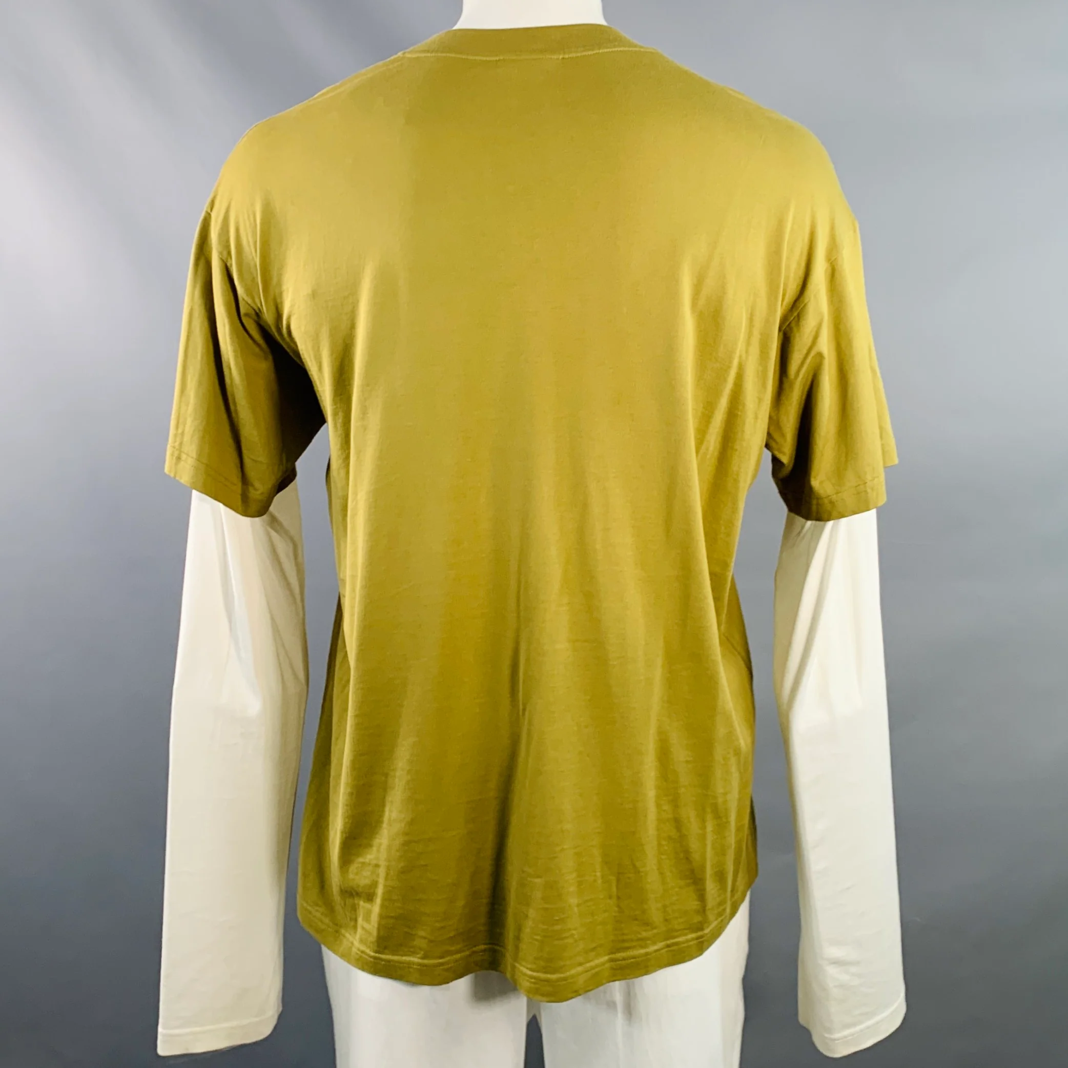 MOWALOLA Size XL White Olive Cotton Layered Pullover - Image 4