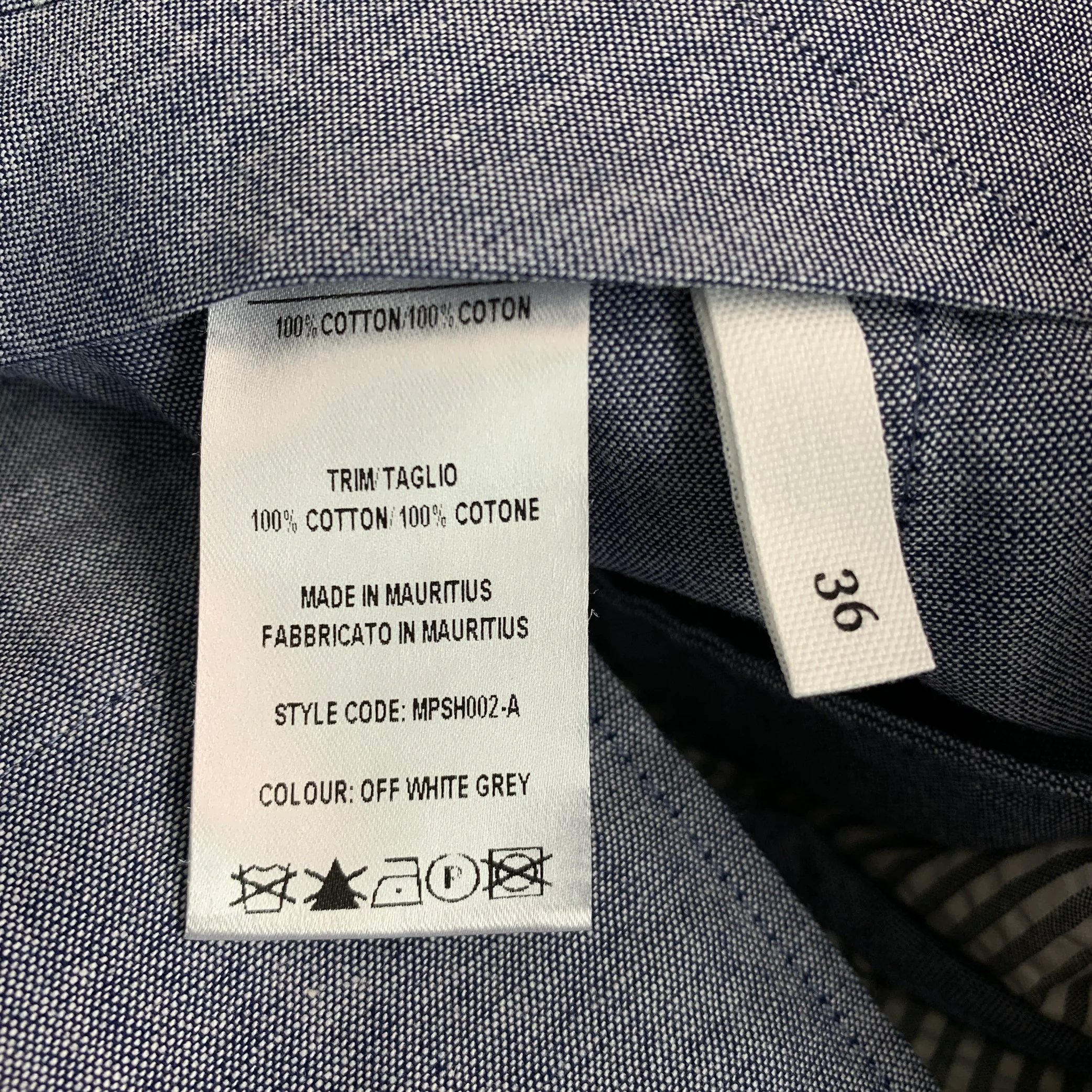 MR P. Size 42 White Grey Seersucker Cotton Single Breasted Shorts Suit - Image 10
