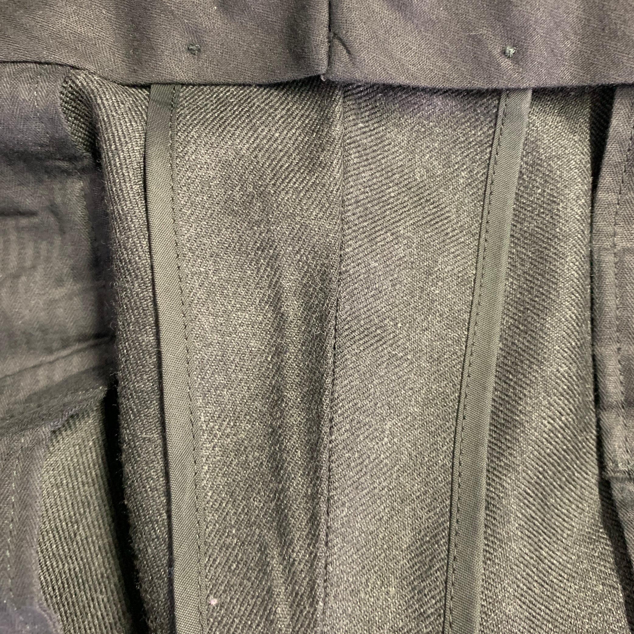 MR. PORTER Size 34 Grey Wool Zip Dress Pants - Image 3