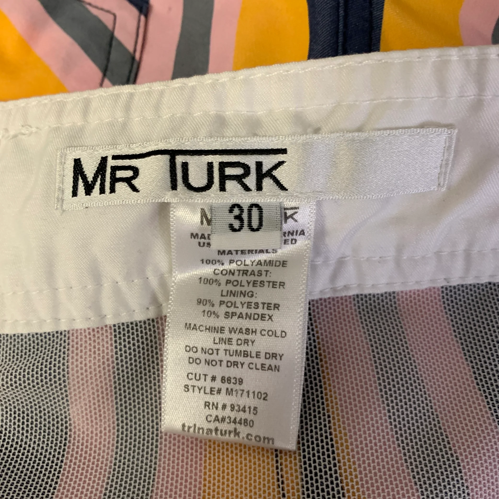 MR TURK Size 30 Multi-Color Stripe Poliammide Swim Brief Shorts - Image 4