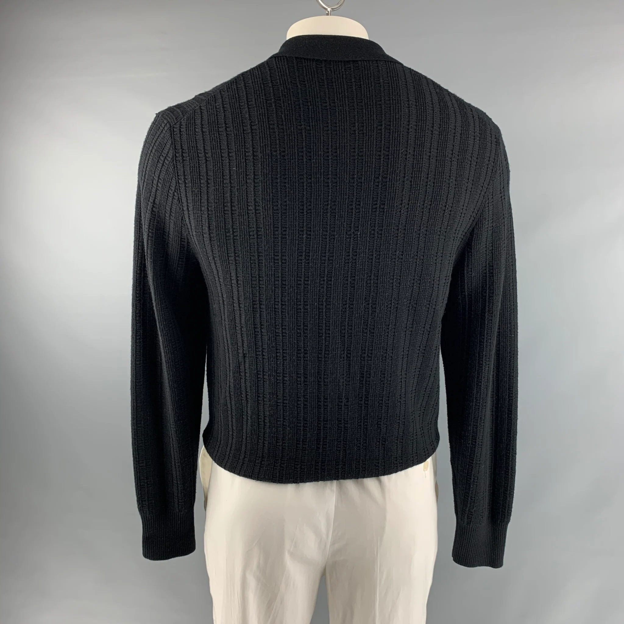 MR. TURK Size L Black Merino Wool Pullover - Image 3