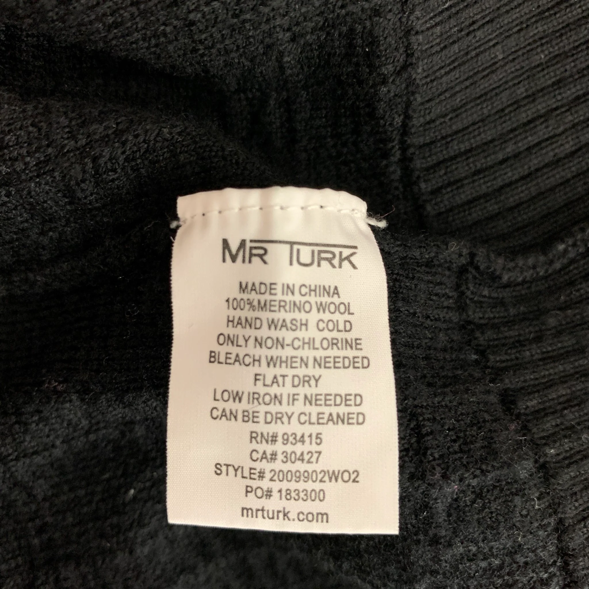 MR. TURK Size L Black Merino Wool Pullover - Image 5