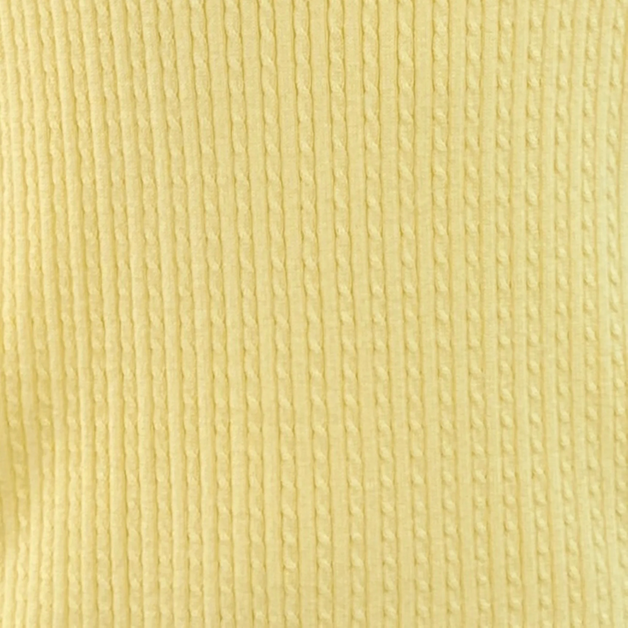 MR TURK Size M Yellow Cable Knit Cotton Polo - Image 2
