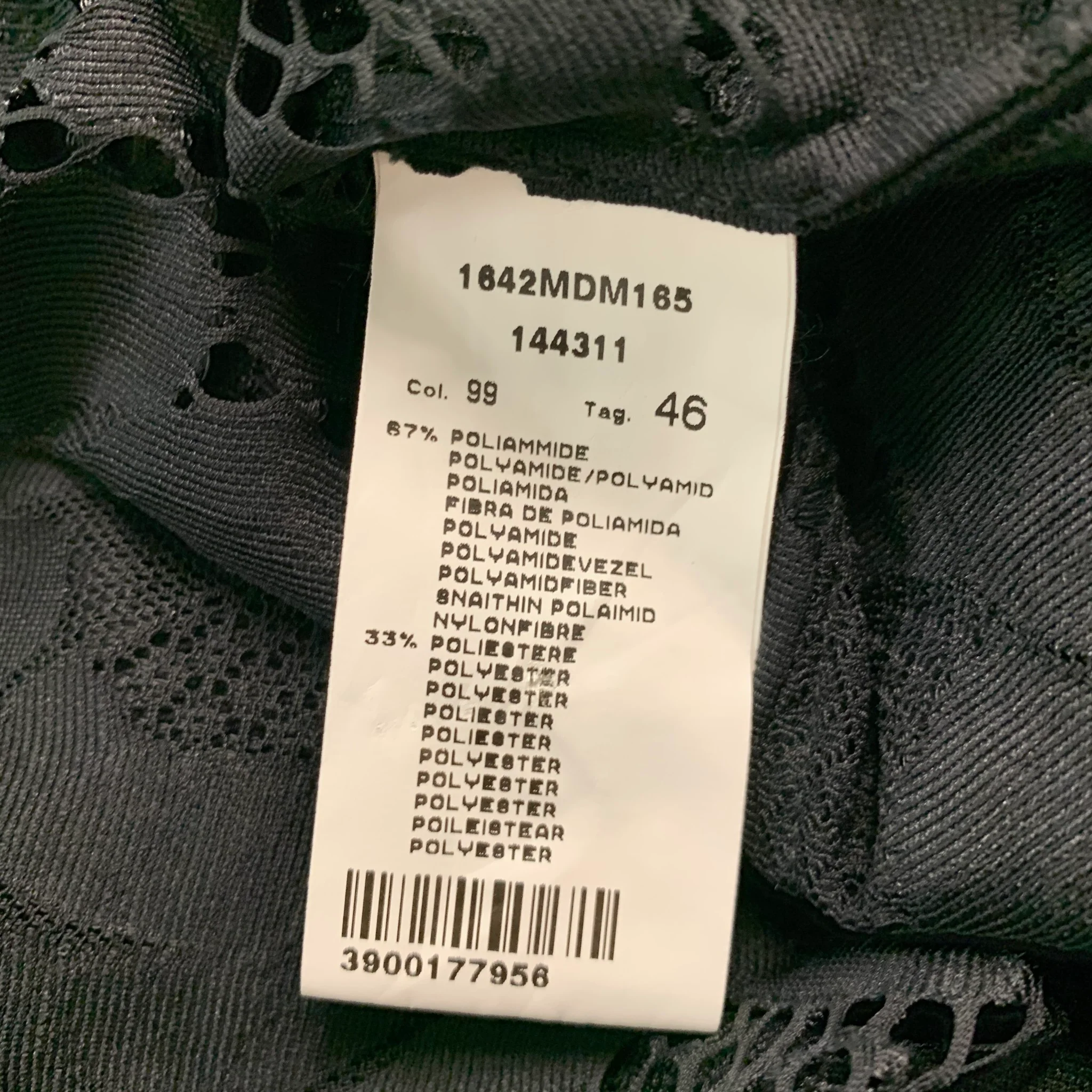 MSGM Size L Black Polyamide Polyester Lace Crew-Neck T-Shirt - Image 6