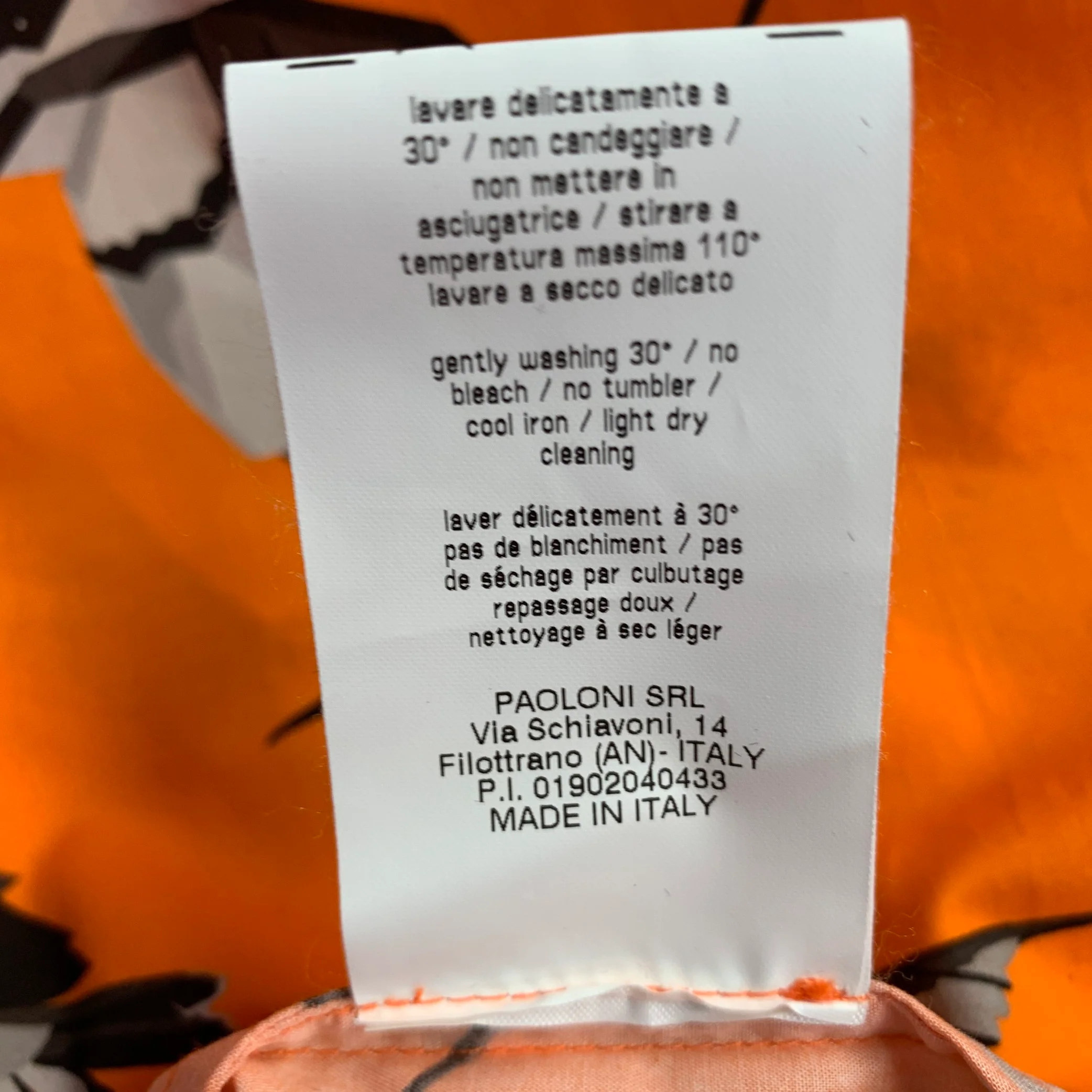 MSGM Size M Orange Black White Cotton Birds One Pocket Short Sleeve Shirt - Image 6