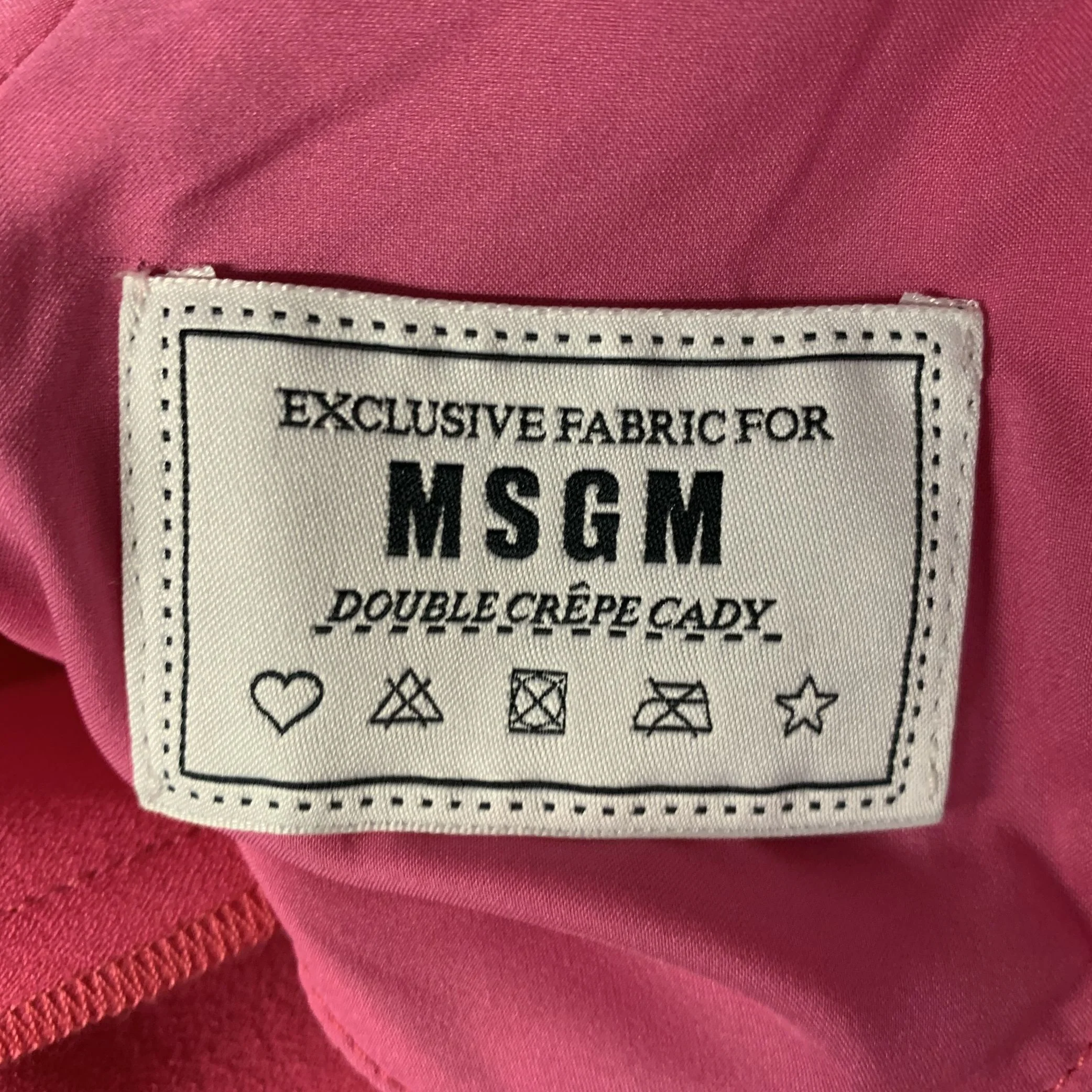 MSGM Size M Pink Polyester Blend Zip Fly Dress Pants - Image 5