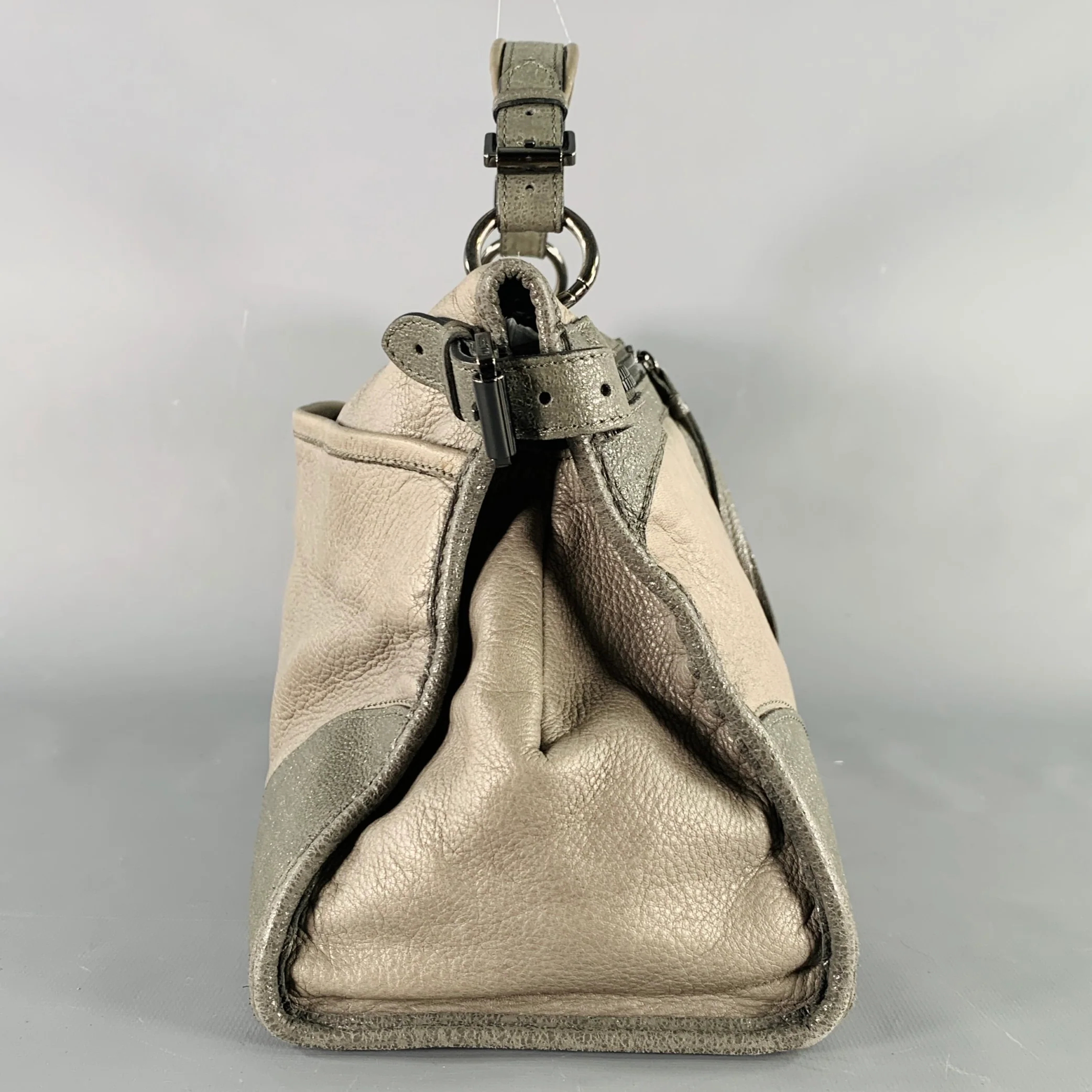 MULBERRY Mini Taylor Grey Charcoal Two Tone Leather Satchel Handbag - Image 3