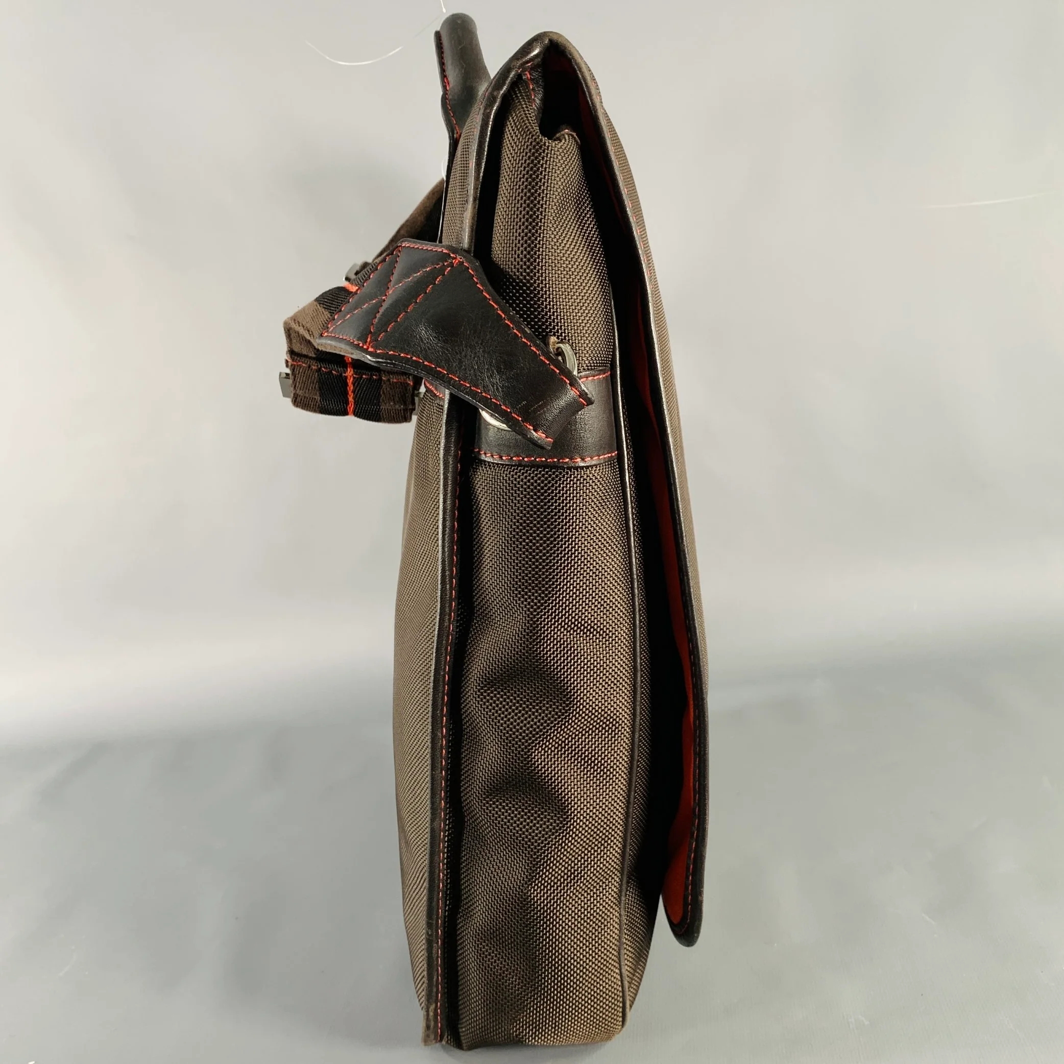 MULHOLLAND Brown Black Canvas Messenger Bag - Image 2