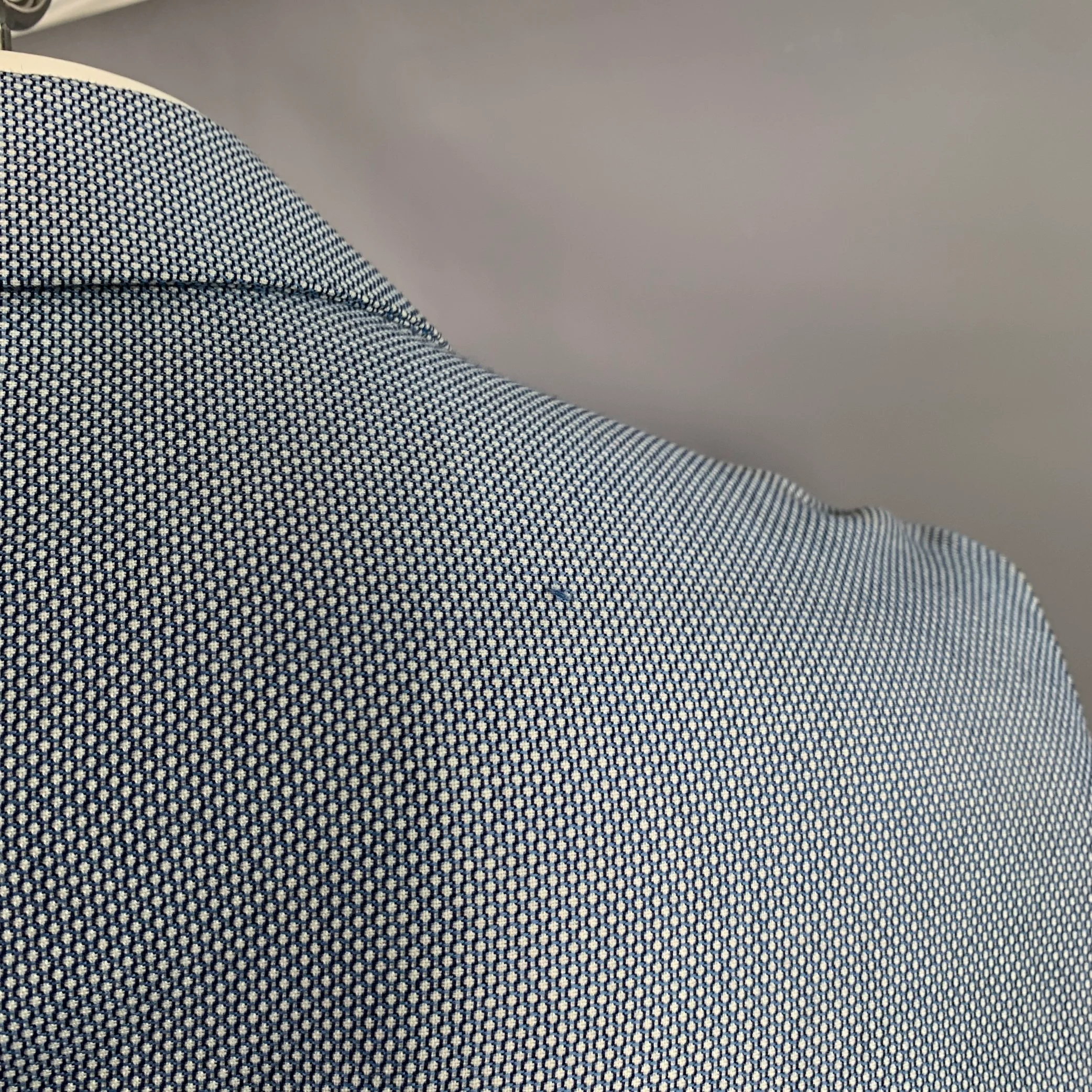 MYTHS Size 42 White Navy Nailhead Cotton Notch Lapel Jacket - Image 5