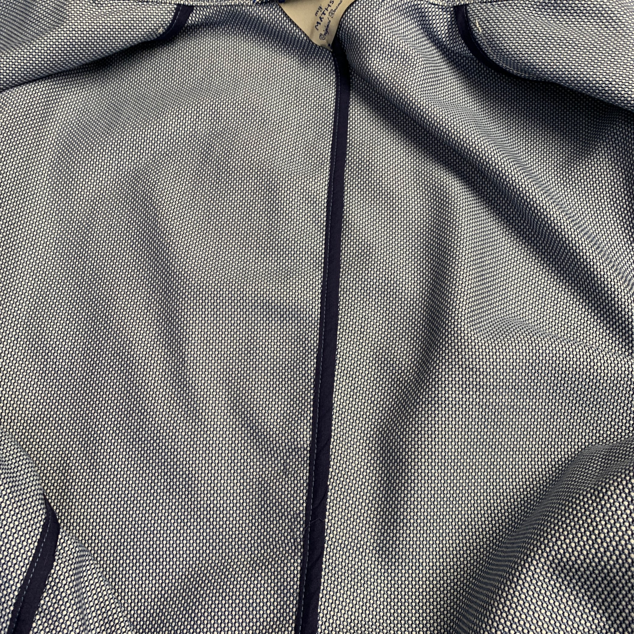 MYTHS Size 42 White Navy Nailhead Cotton Notch Lapel Jacket - Image 7