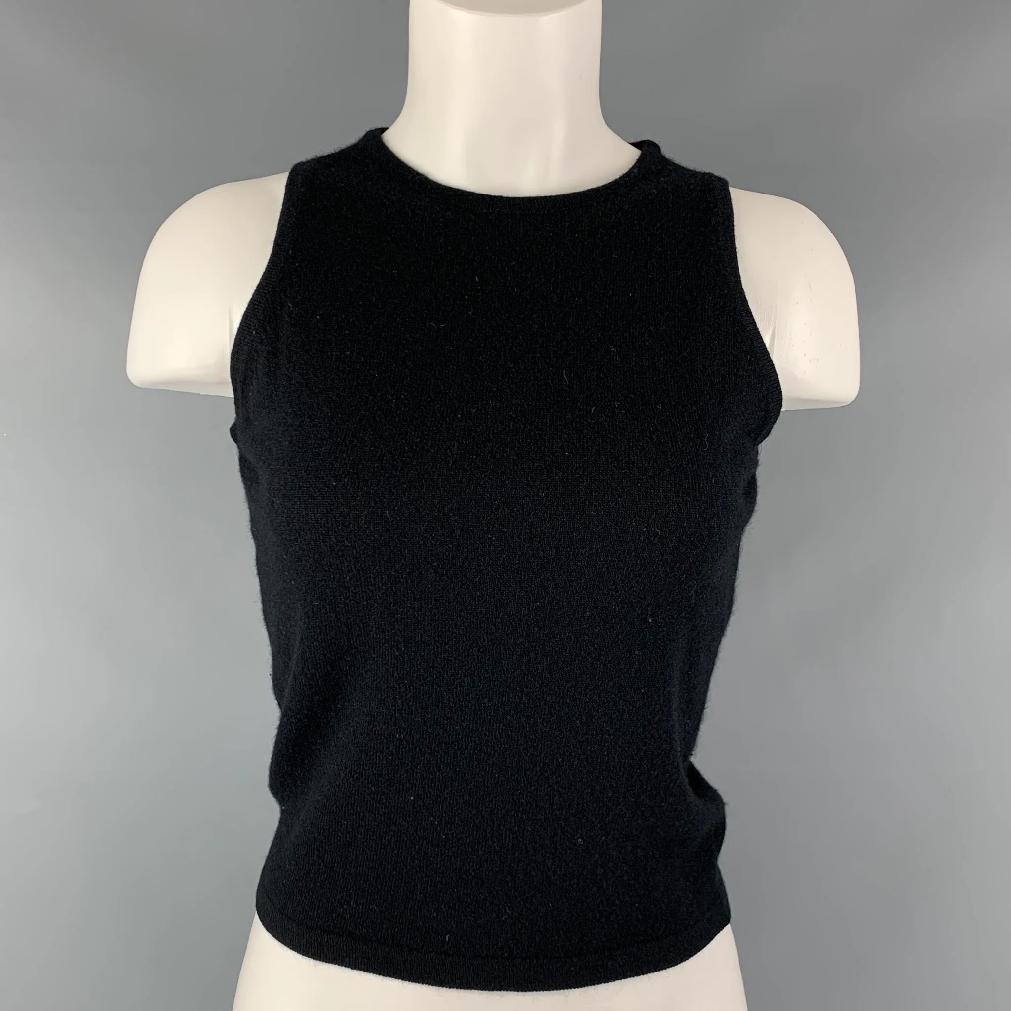 N.PEAL Size S Black Cashmere Sleeveless Casual Top