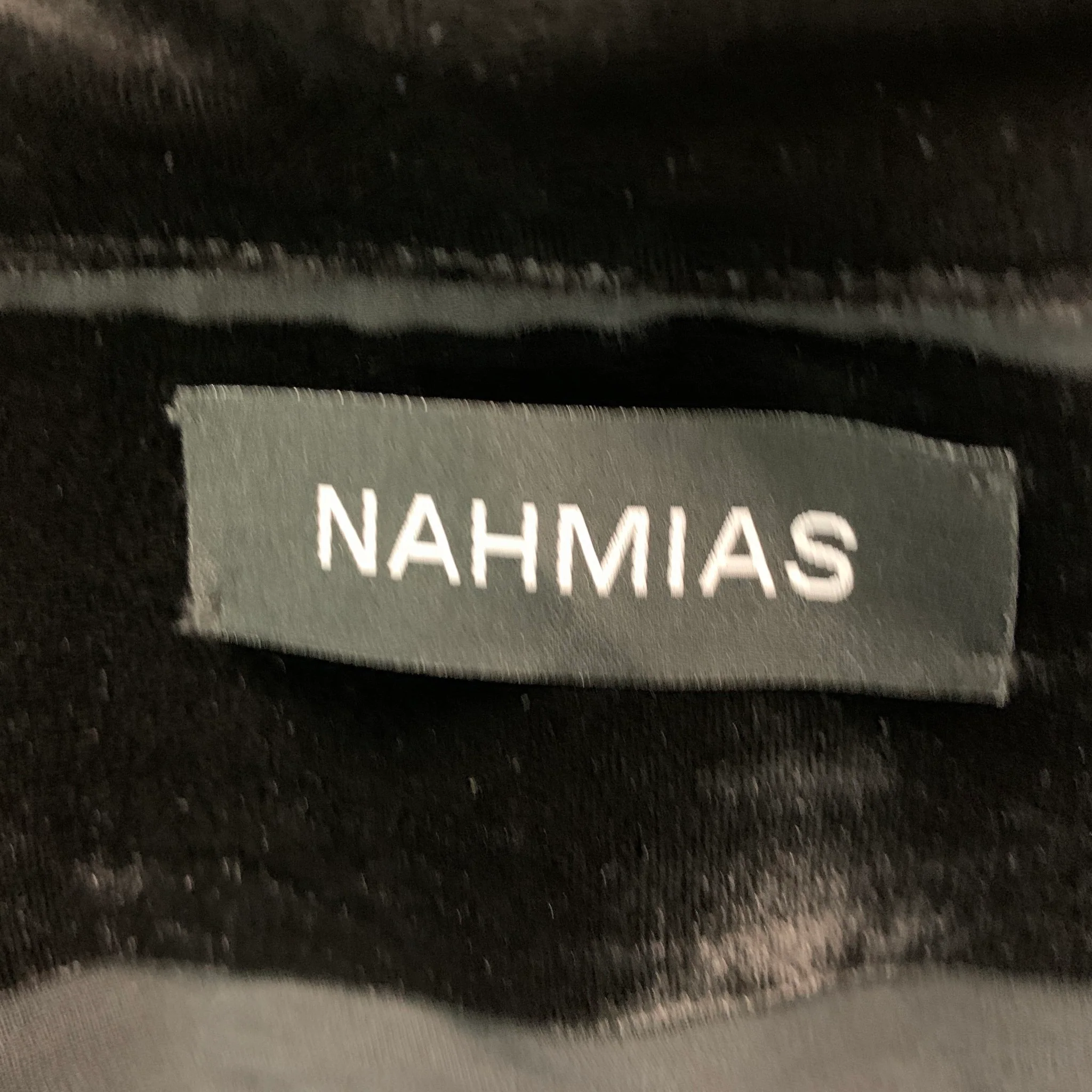 NAHMIAS Size XL Black Stripe Silk Button Up Long Sleeve Shirt - Image 4