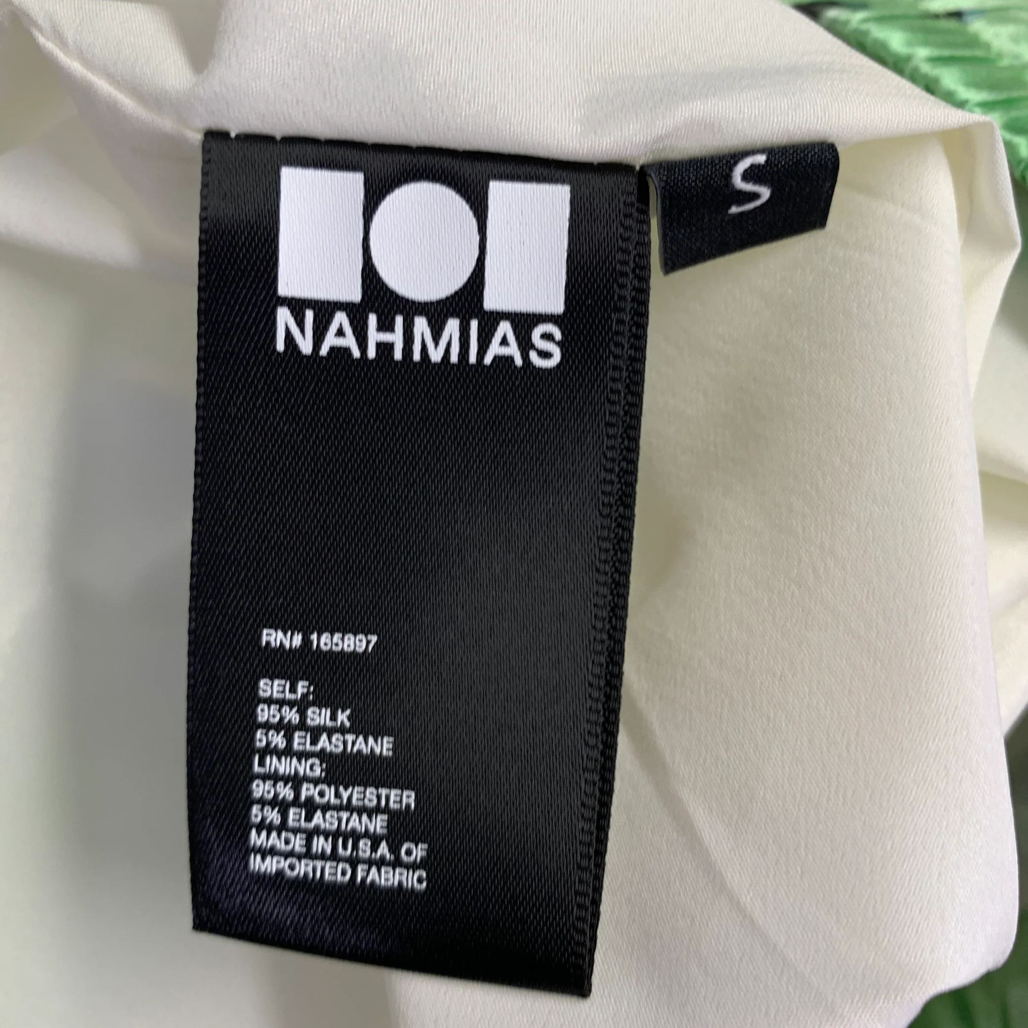 NAHMIAS SS23 Size S Green Multi Color Print Silk Blend Butterfly Drawstring Shorts - Image 4