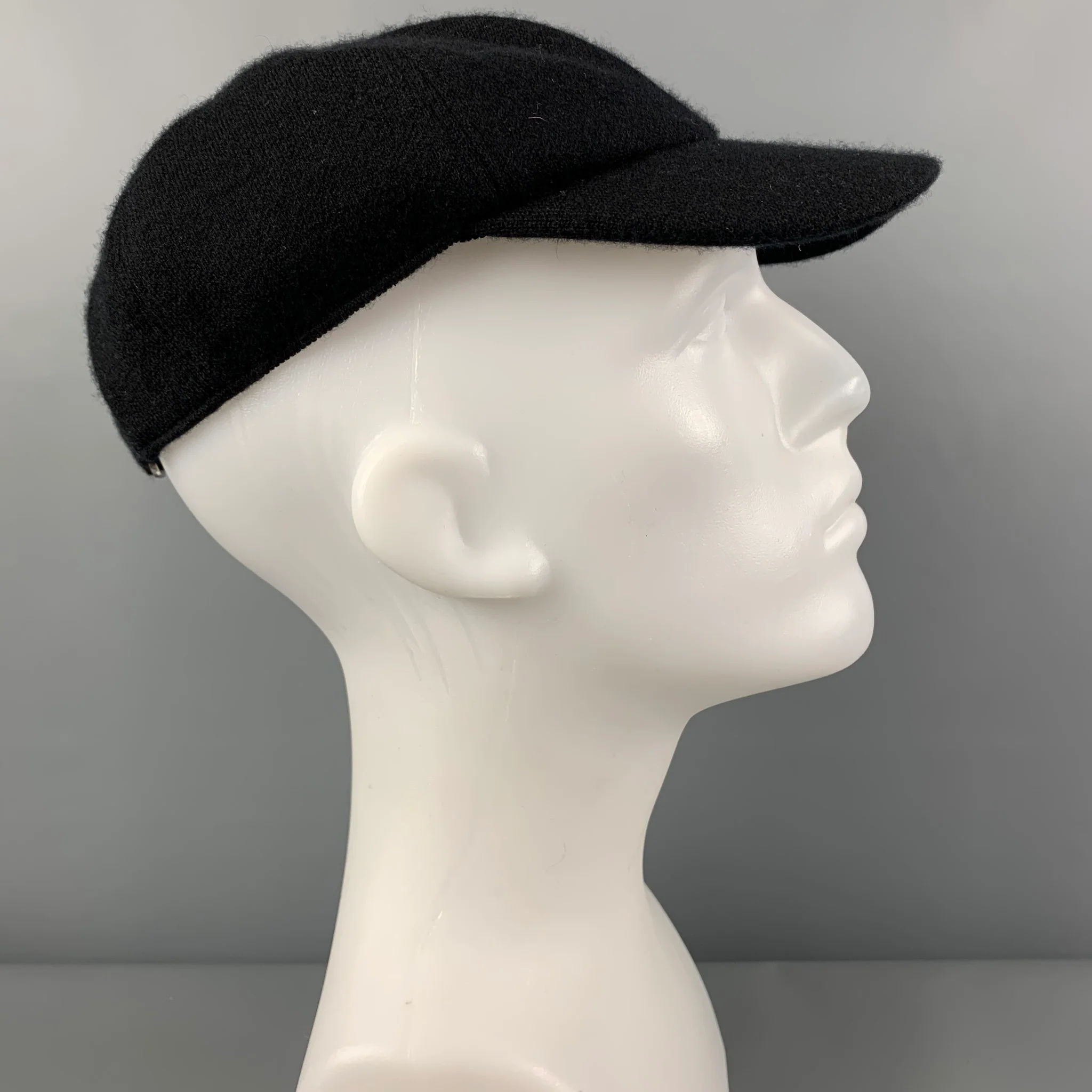NAKED CASHMERE Size S/M Black Cashmere Blend Baseball Hat - Image 3