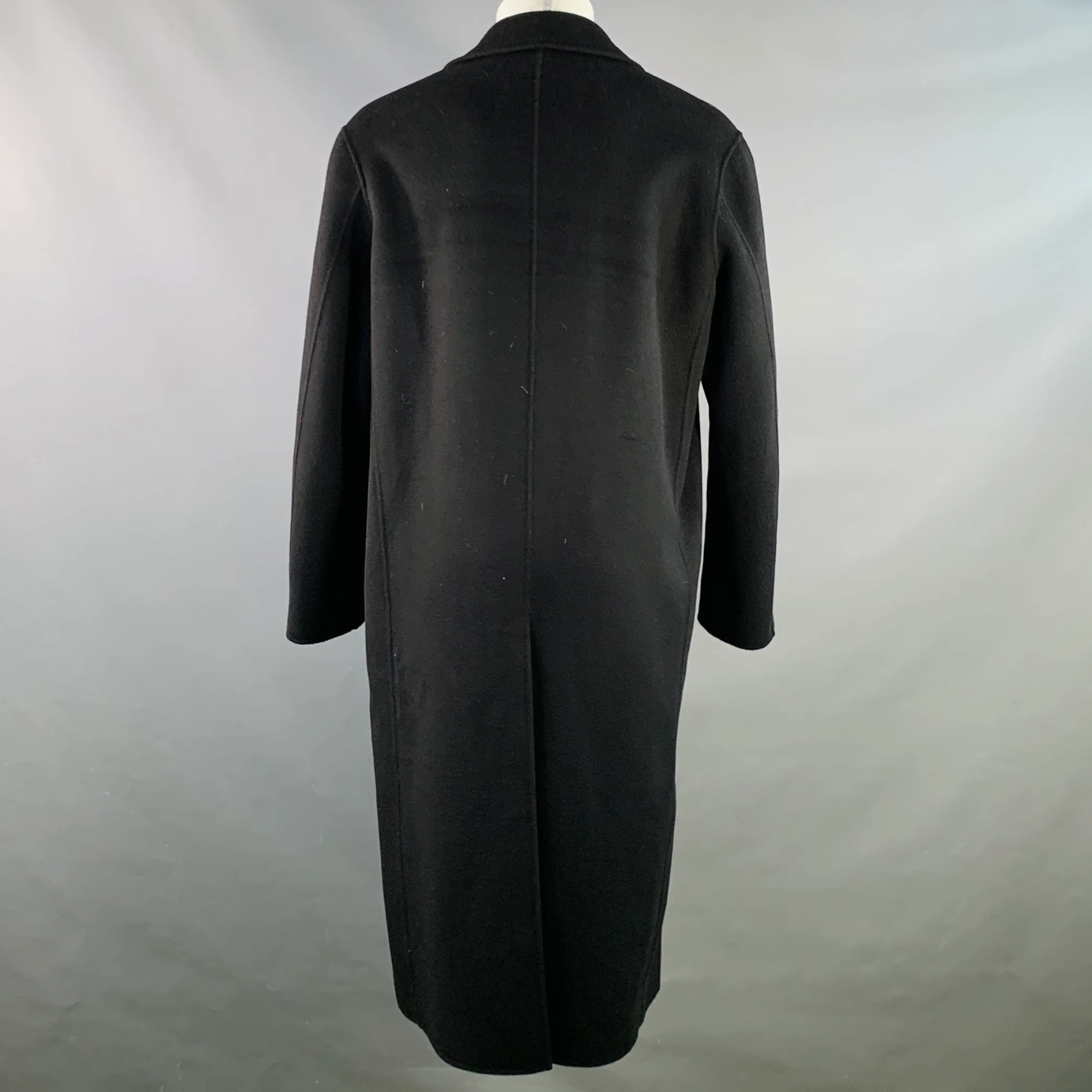 NANUSHKA Size M Black Wool Silk Single Breasted Coat - Image 3