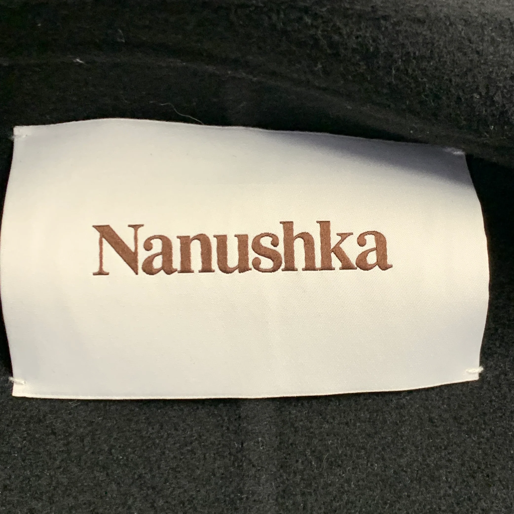 NANUSHKA Size M Black Wool Silk Single Breasted Coat - Image 4