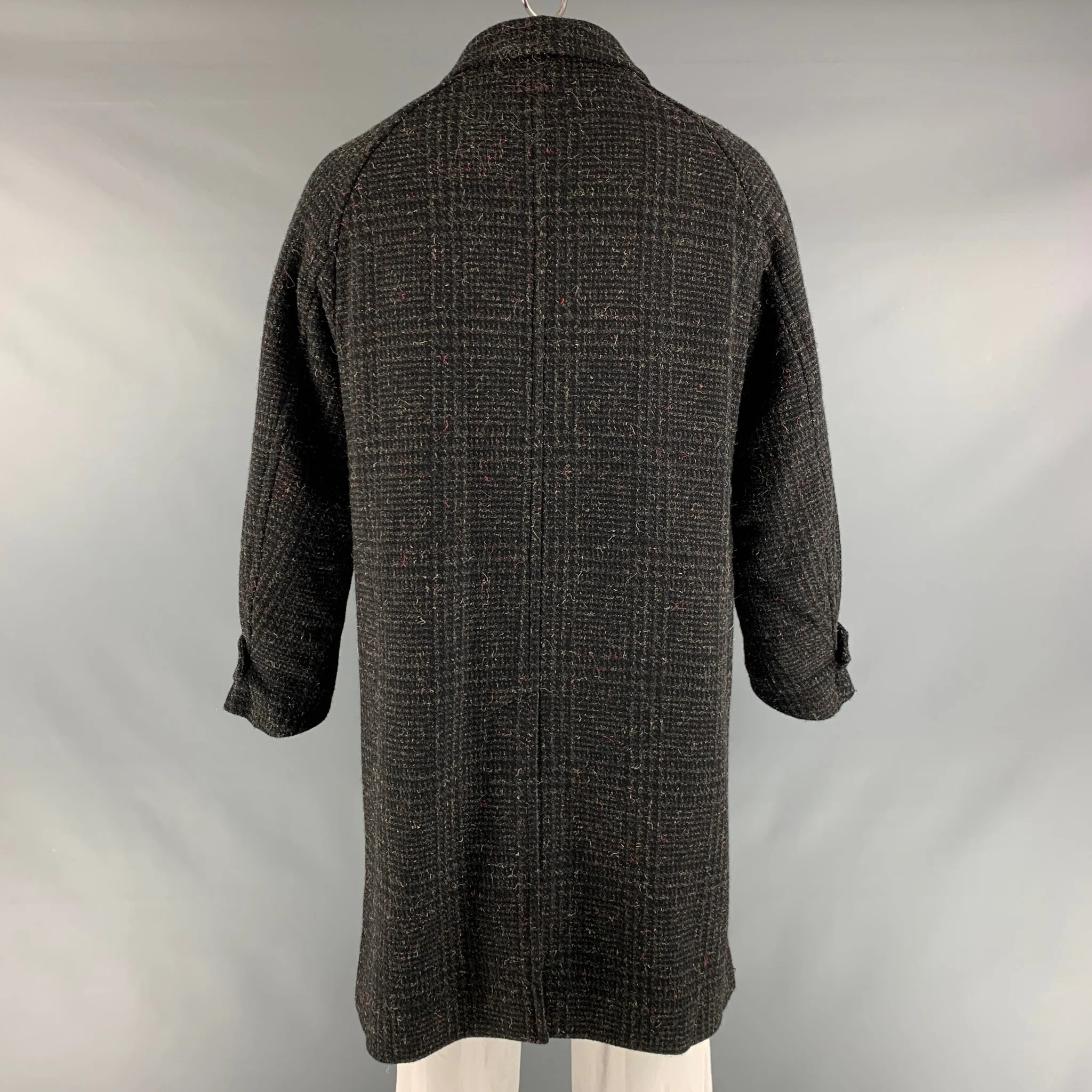 NEEDLES Size L Black Grey Textured Wool Nylon Coat - Image 4