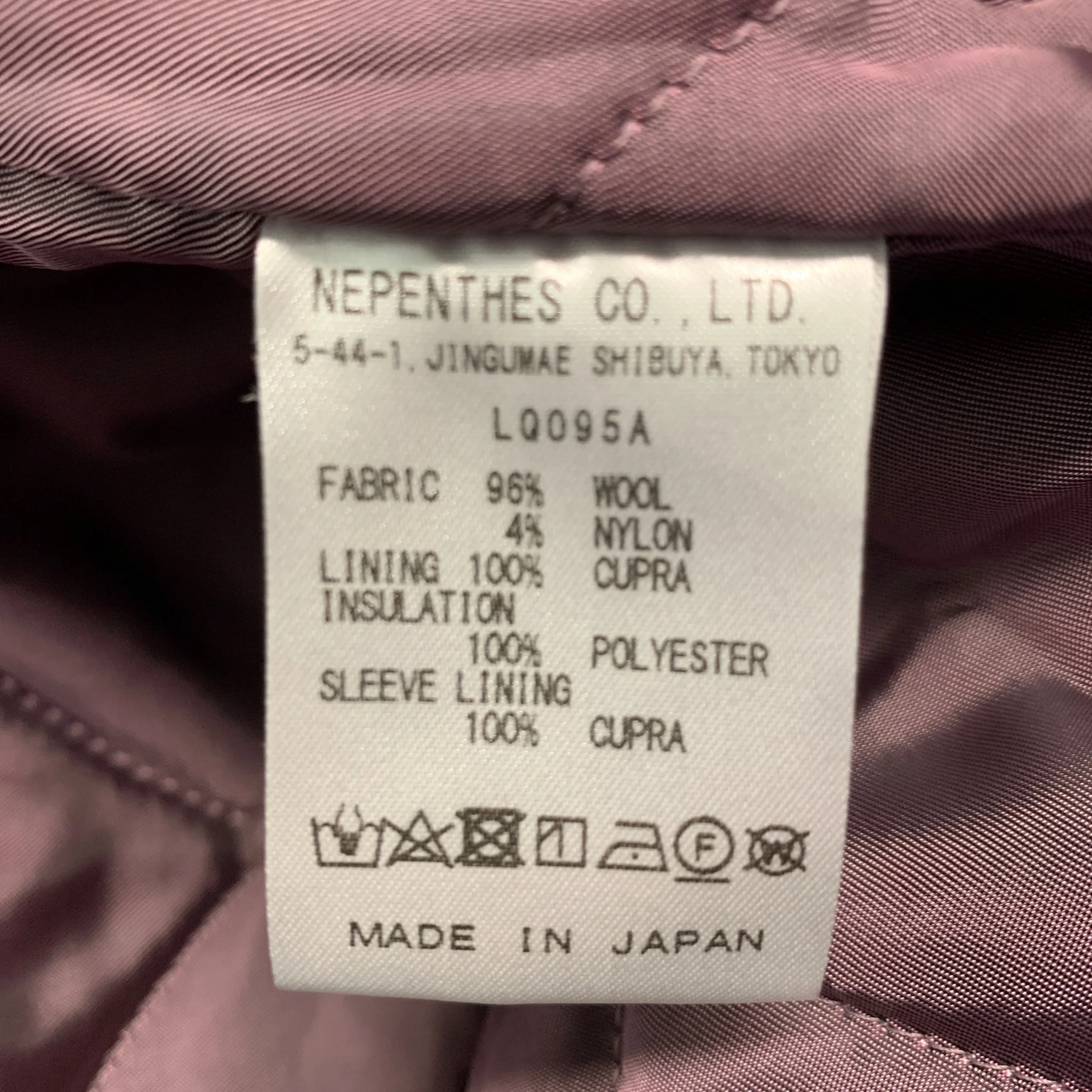 NEEDLES Size L Black Grey Textured Wool Nylon Coat - Image 7