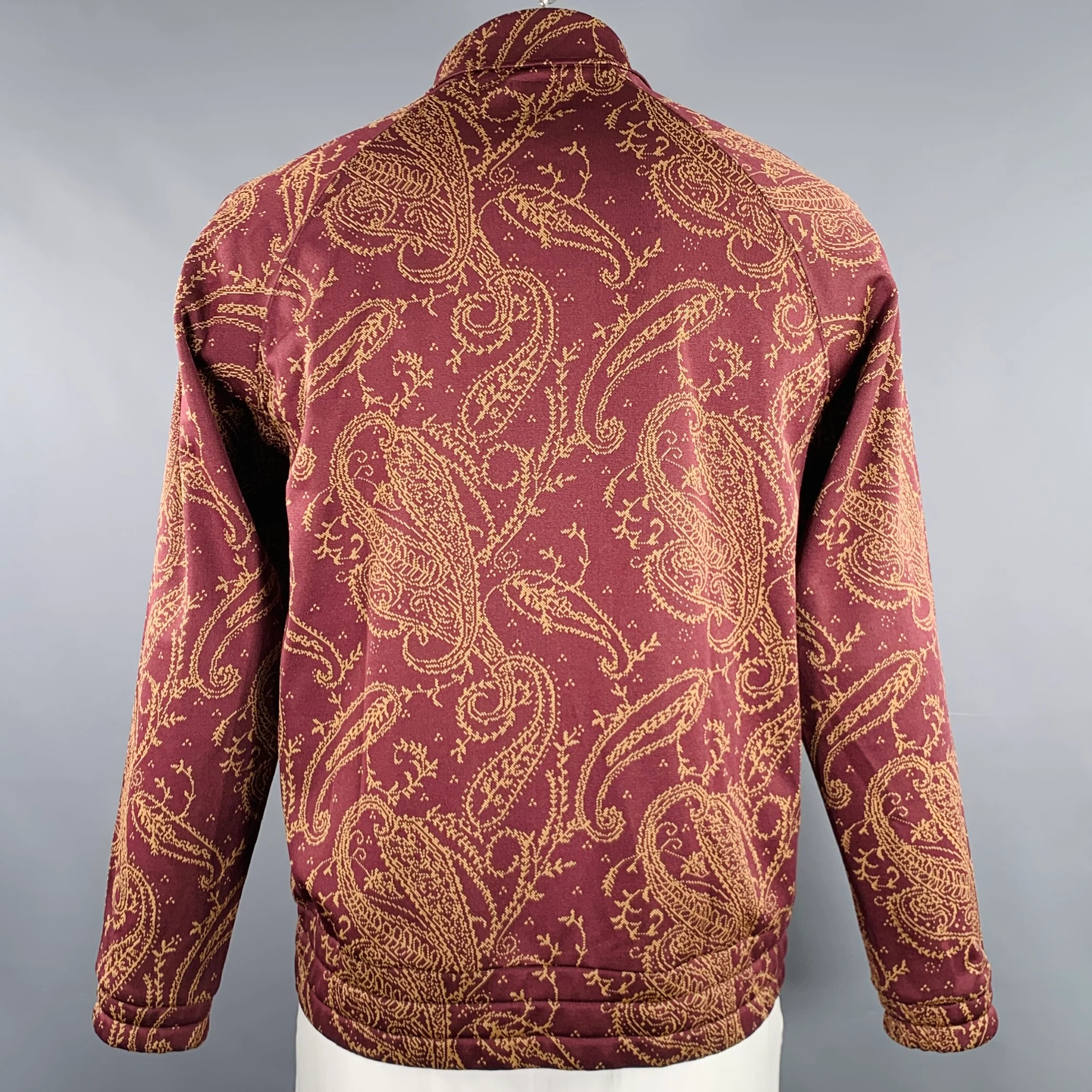 NEEDLES Size L Burgundy Beige Paisley Polyester Zip Up Jacket - Image 4
