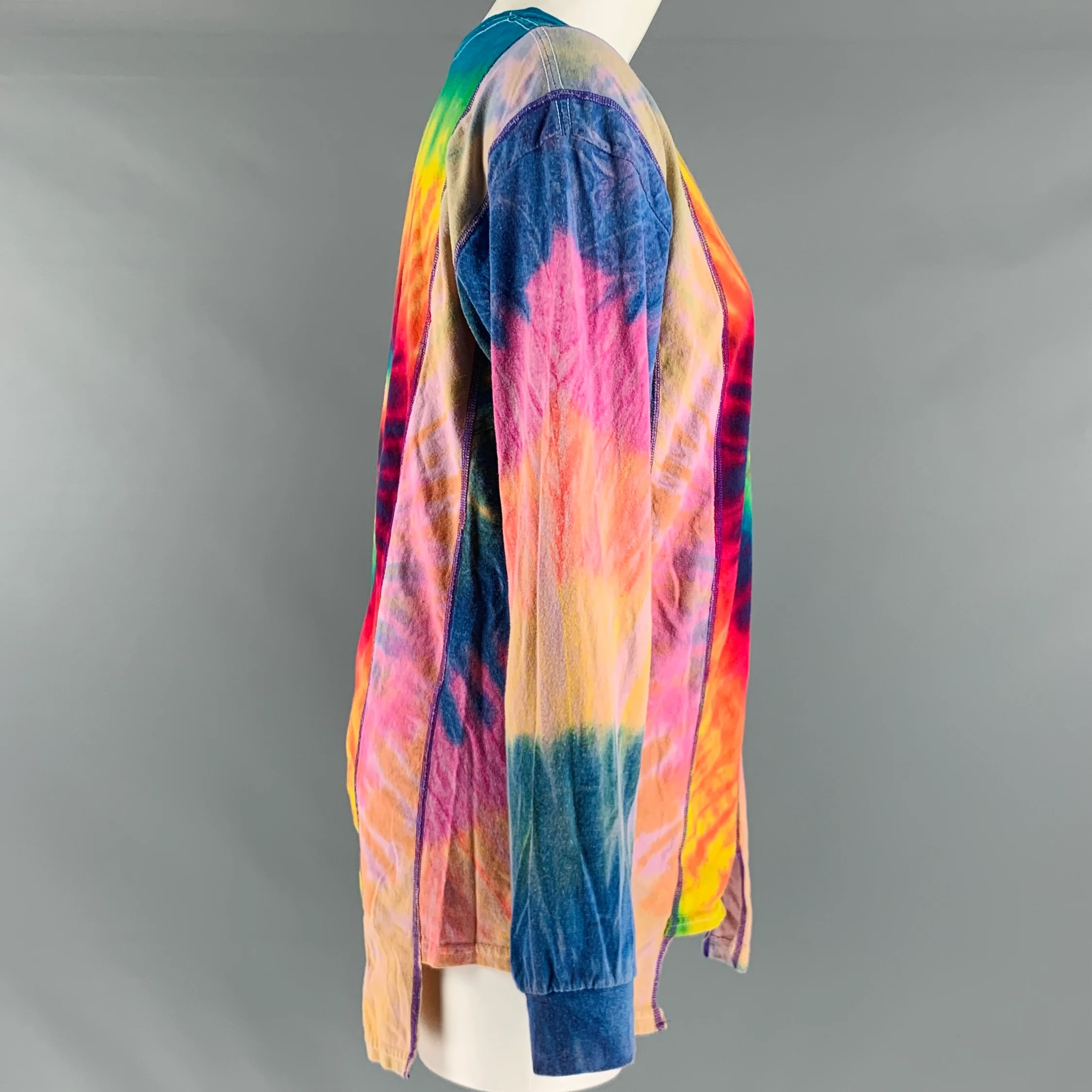 NEEDLES Size S Multi-Color Cotton Tie Dye Long Sleeve Casual Top - Image 3