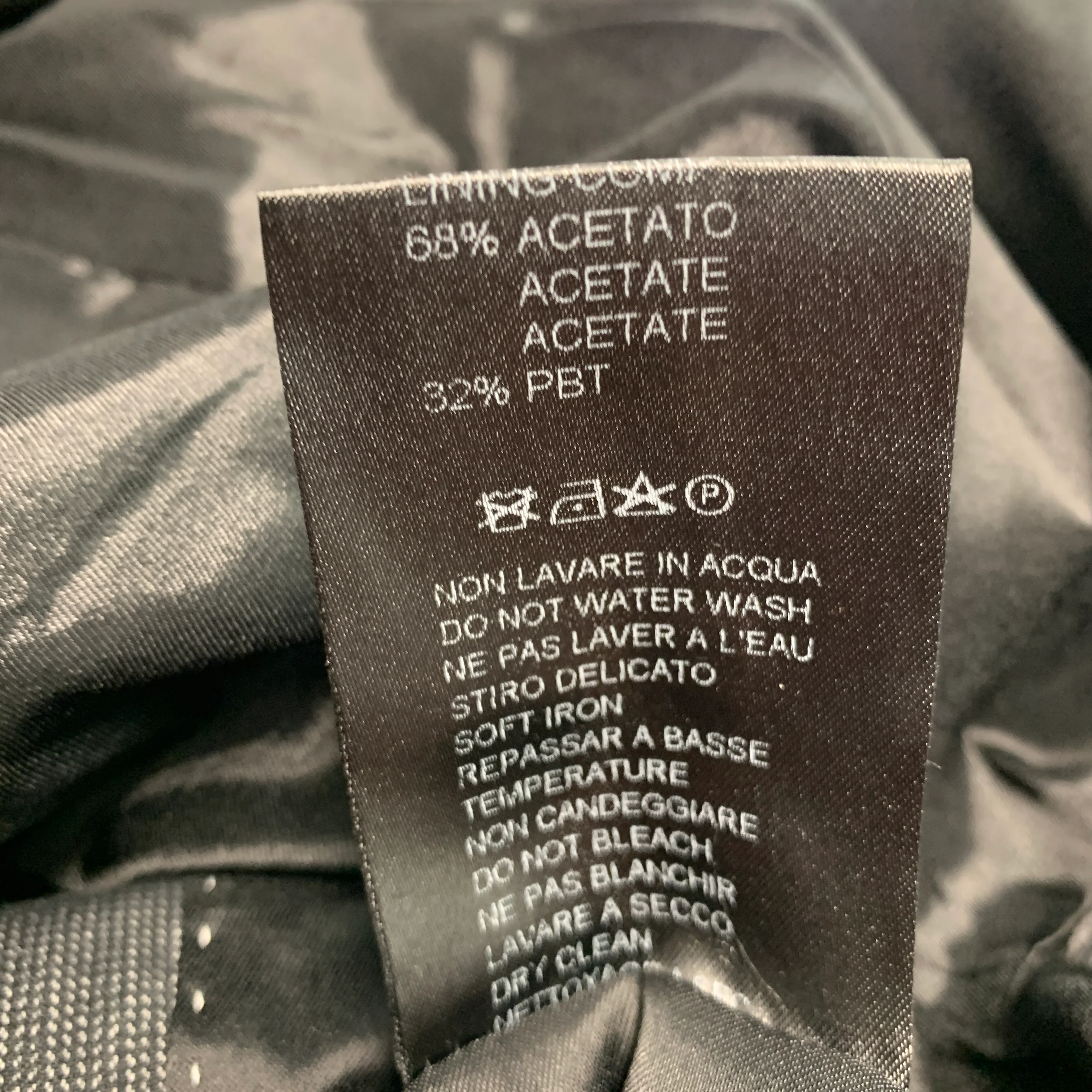 NEIL BARRETT Size 38 Charcoal Black Grid Wool Blend Peak Lapel Sport Coat - Image 8