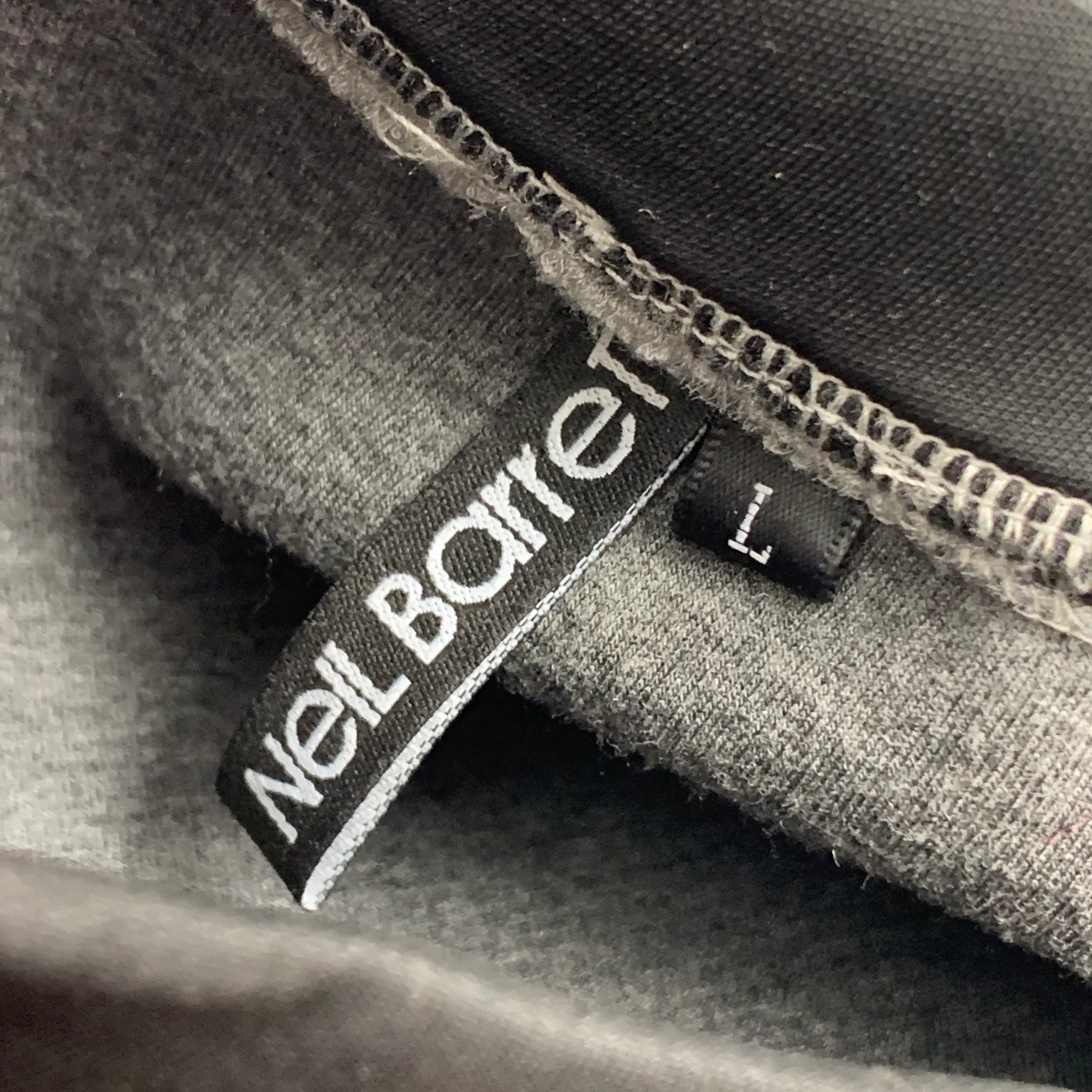 NEIL BARRETT Size L Grey White Geometric Cotton Asymmetrical Sweatshirt - Image 7