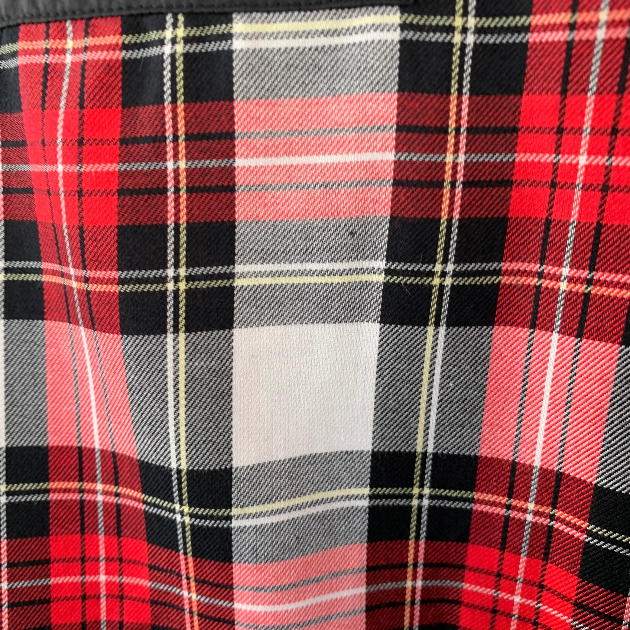 NEIL BARRETT Size XL Red Black White Plaid Cotton One Pocket Short Sleeve Shirt - Image 5