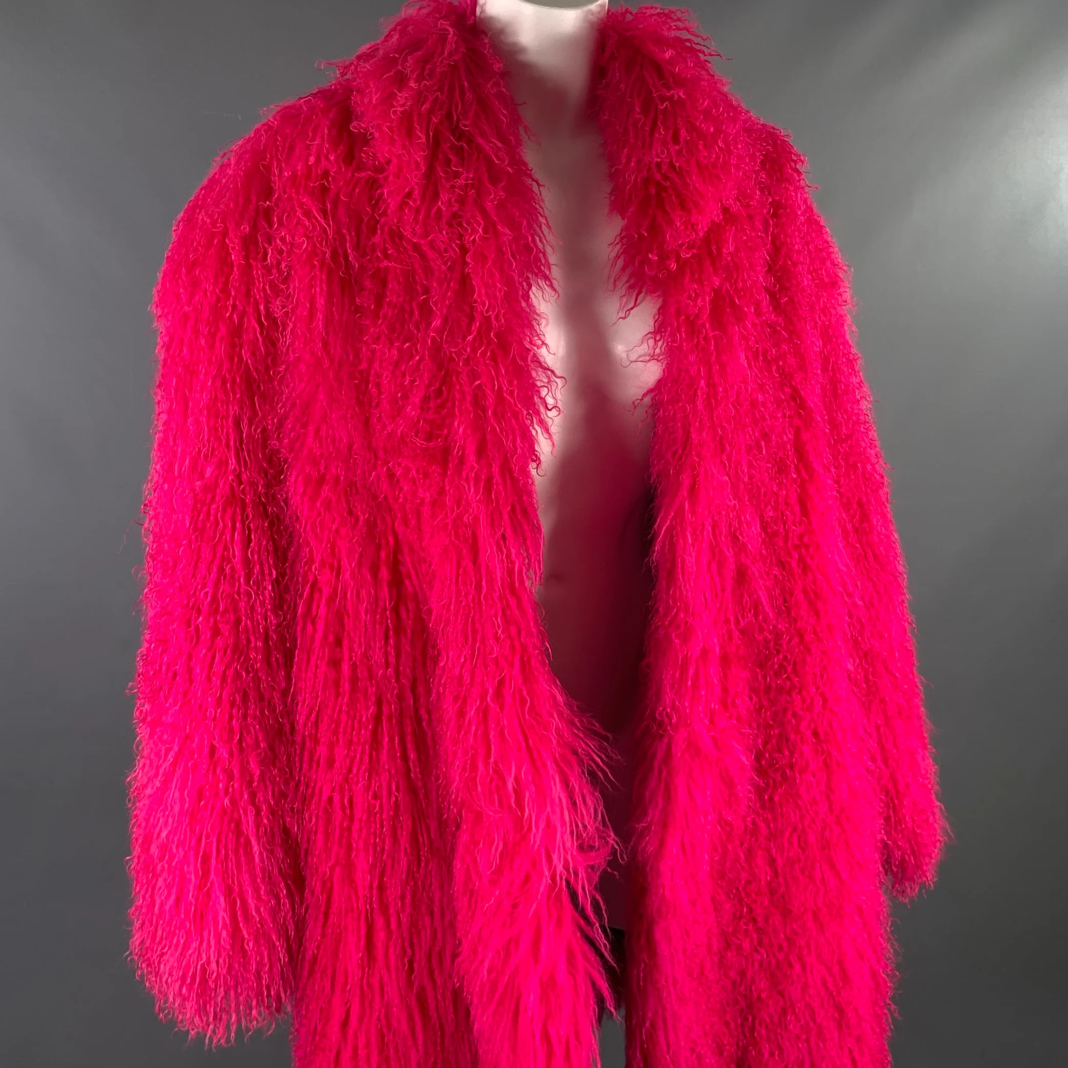 NEIMAN MARCUS One Size Pink Hot Pink Textured Coat - Image 2