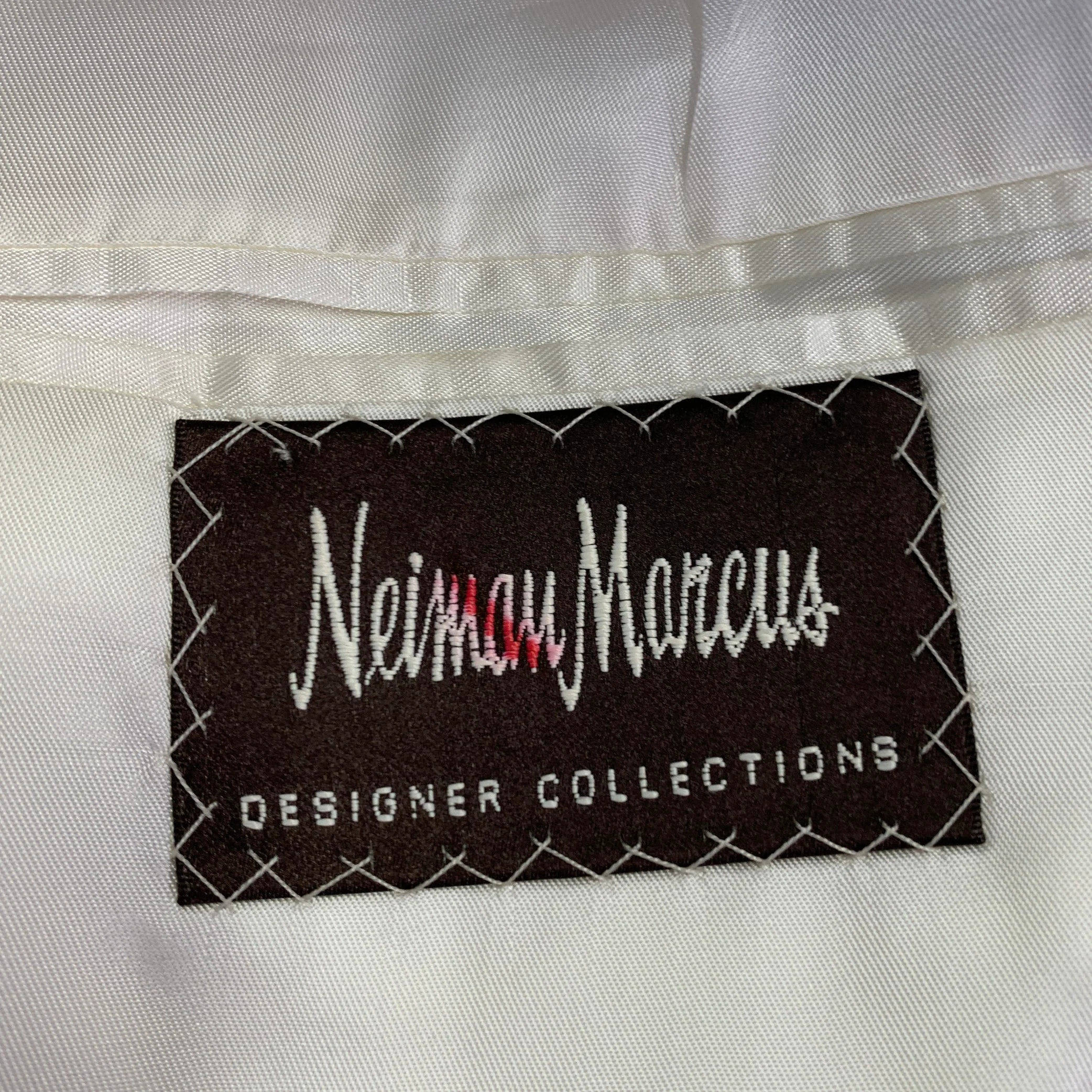 NEIMAN MARCUS Size 40 Blue White Stripe Seersucker Notch Lapel Suit - Image 11