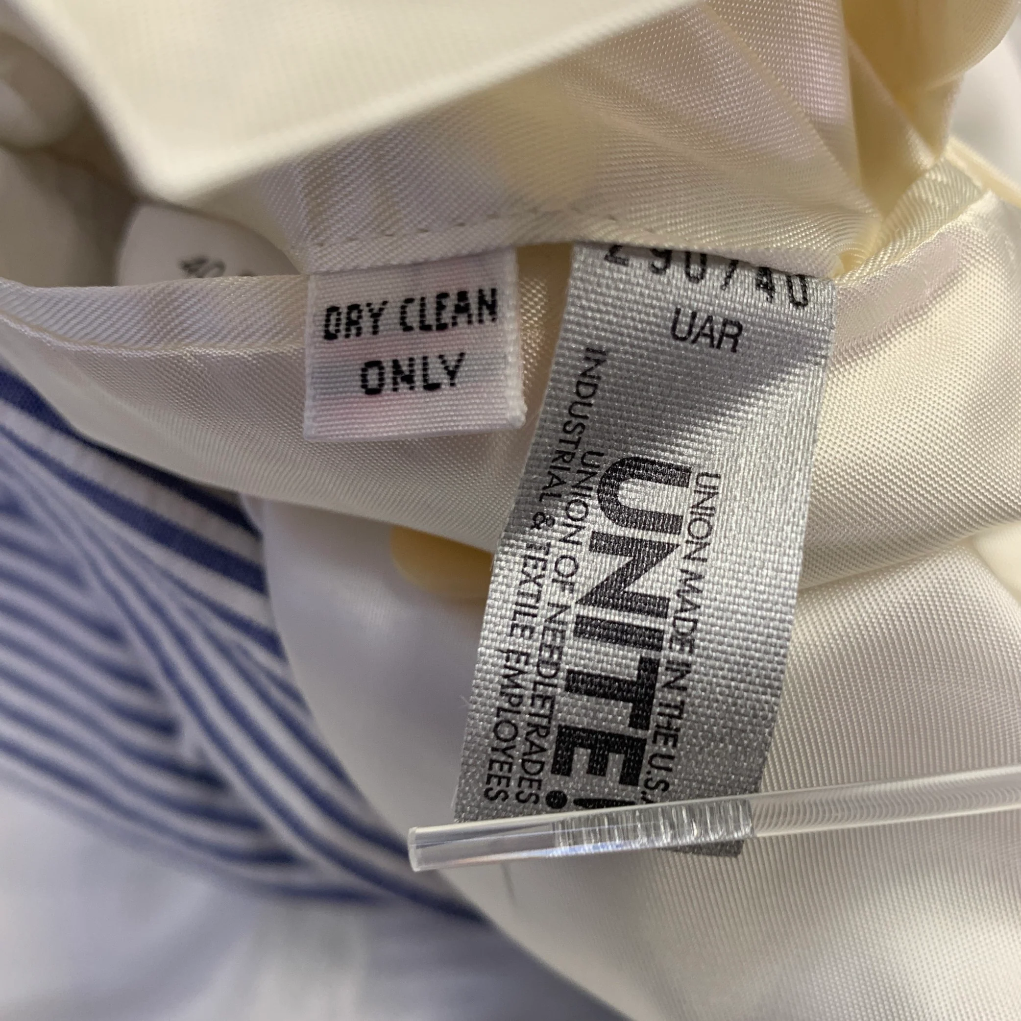 NEIMAN MARCUS Size 40 Blue White Stripe Seersucker Notch Lapel Suit - Image 14